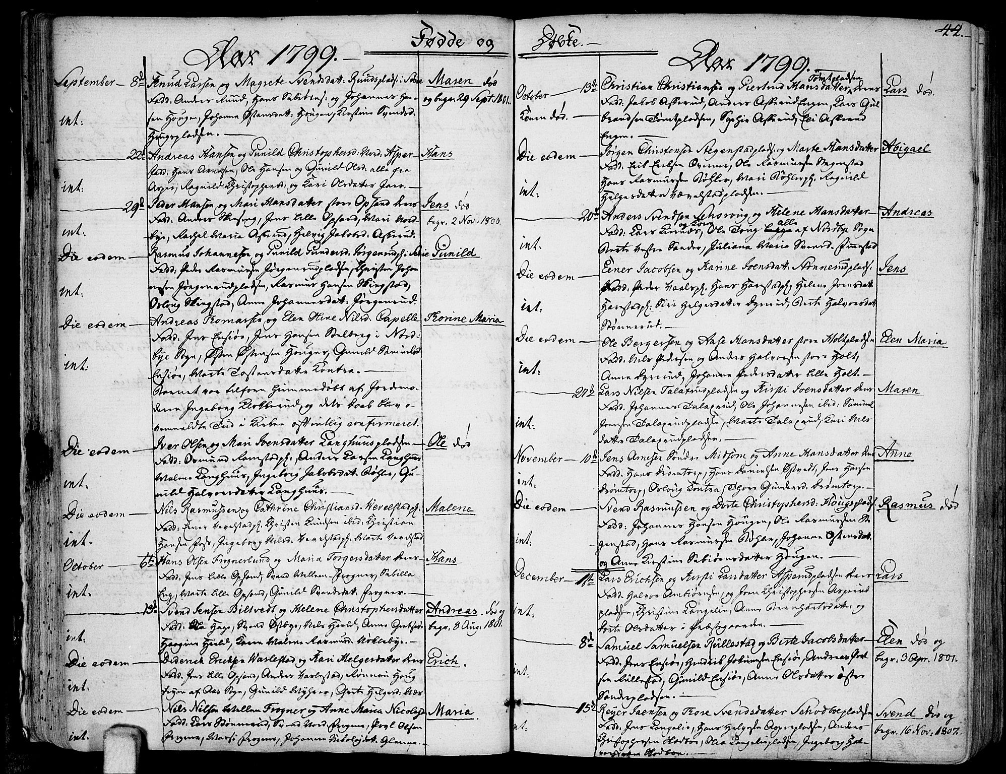Kråkstad prestekontor Kirkebøker, SAO/A-10125a/F/Fa/L0002: Ministerialbok nr. I 2, 1786-1814, s. 44