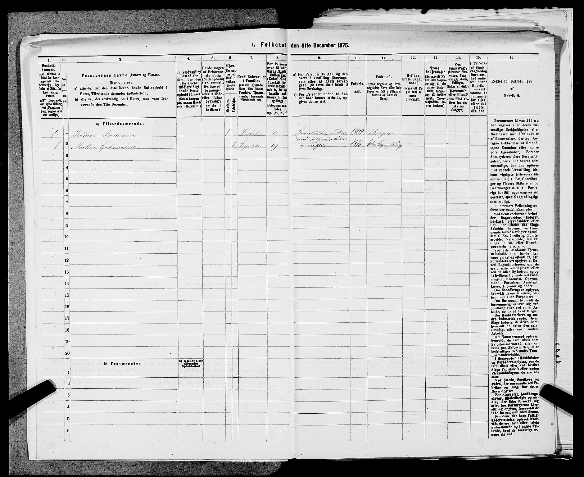 SAST, Folketelling 1875 for 1152L Torvastad prestegjeld, Torvastad sokn, Skåre sokn og Utsira sokn, 1875, s. 1242