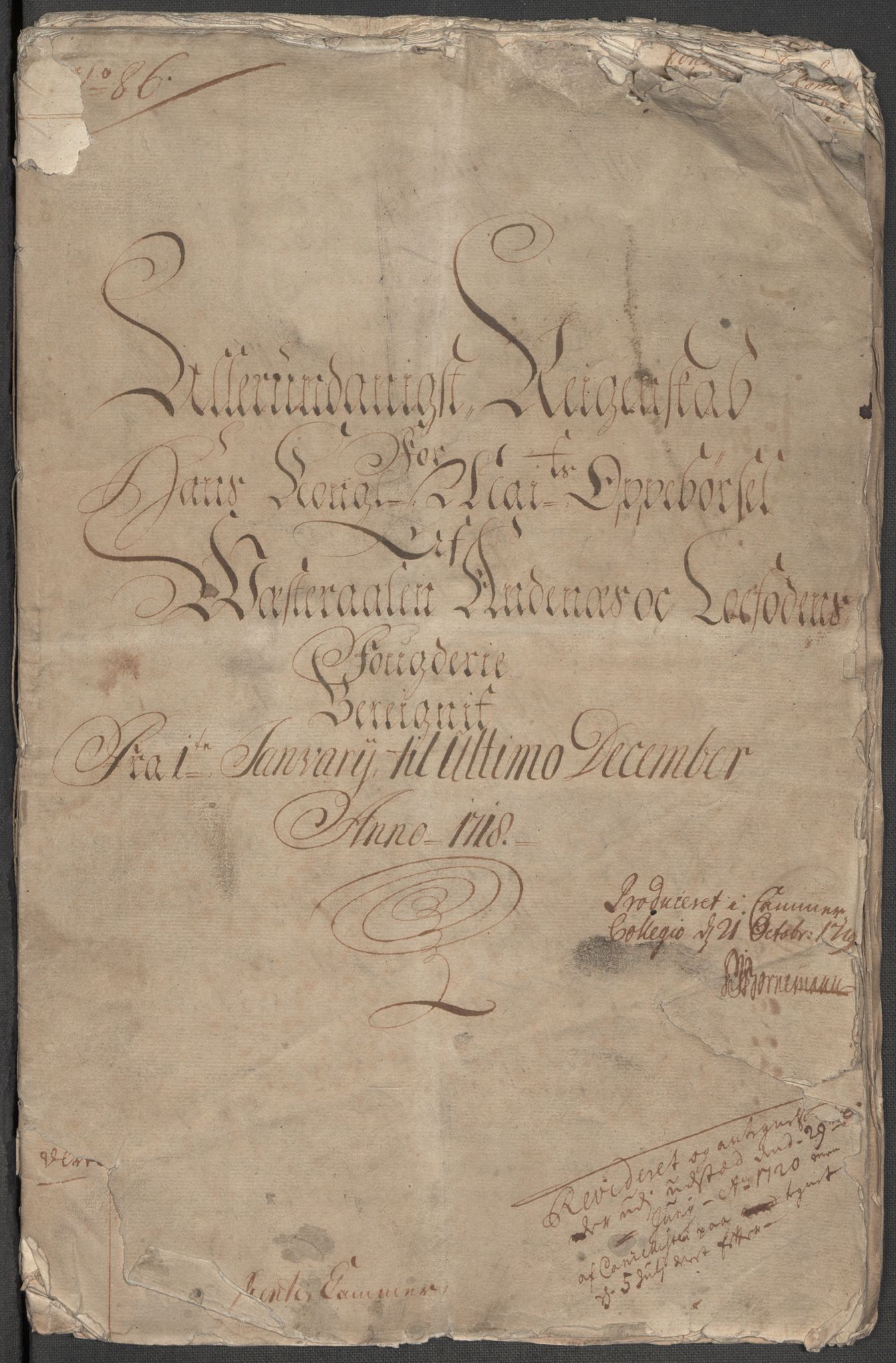 Rentekammeret inntil 1814, Reviderte regnskaper, Fogderegnskap, AV/RA-EA-4092/R67/L4684: Fogderegnskap Vesterålen, Andenes og Lofoten, 1718, s. 4