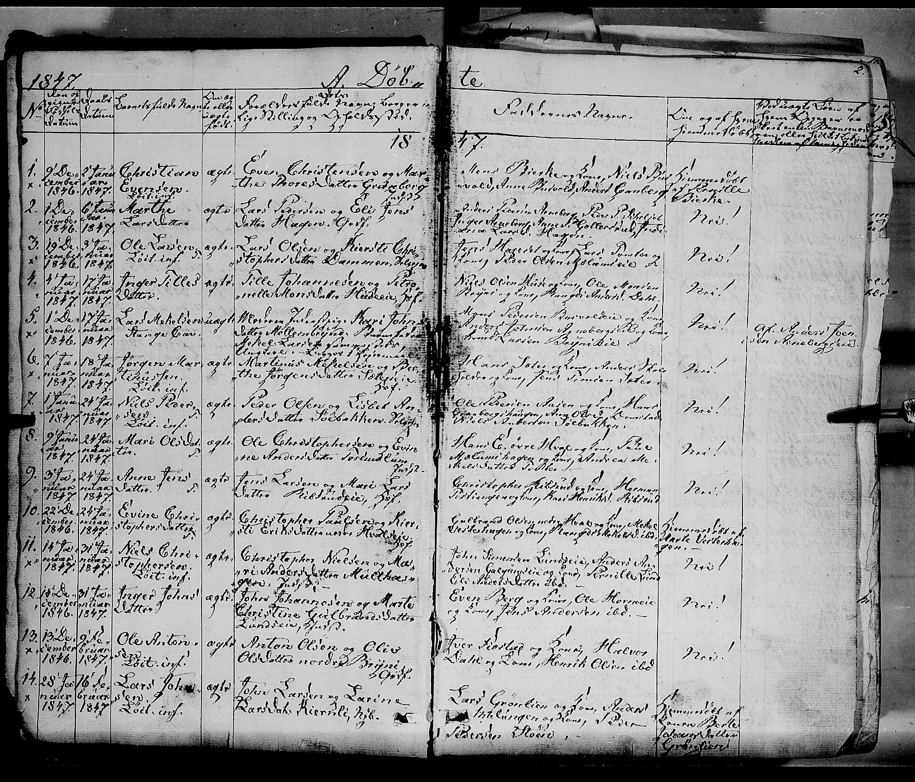 Romedal prestekontor, AV/SAH-PREST-004/K/L0004: Ministerialbok nr. 4, 1847-1861, s. 2