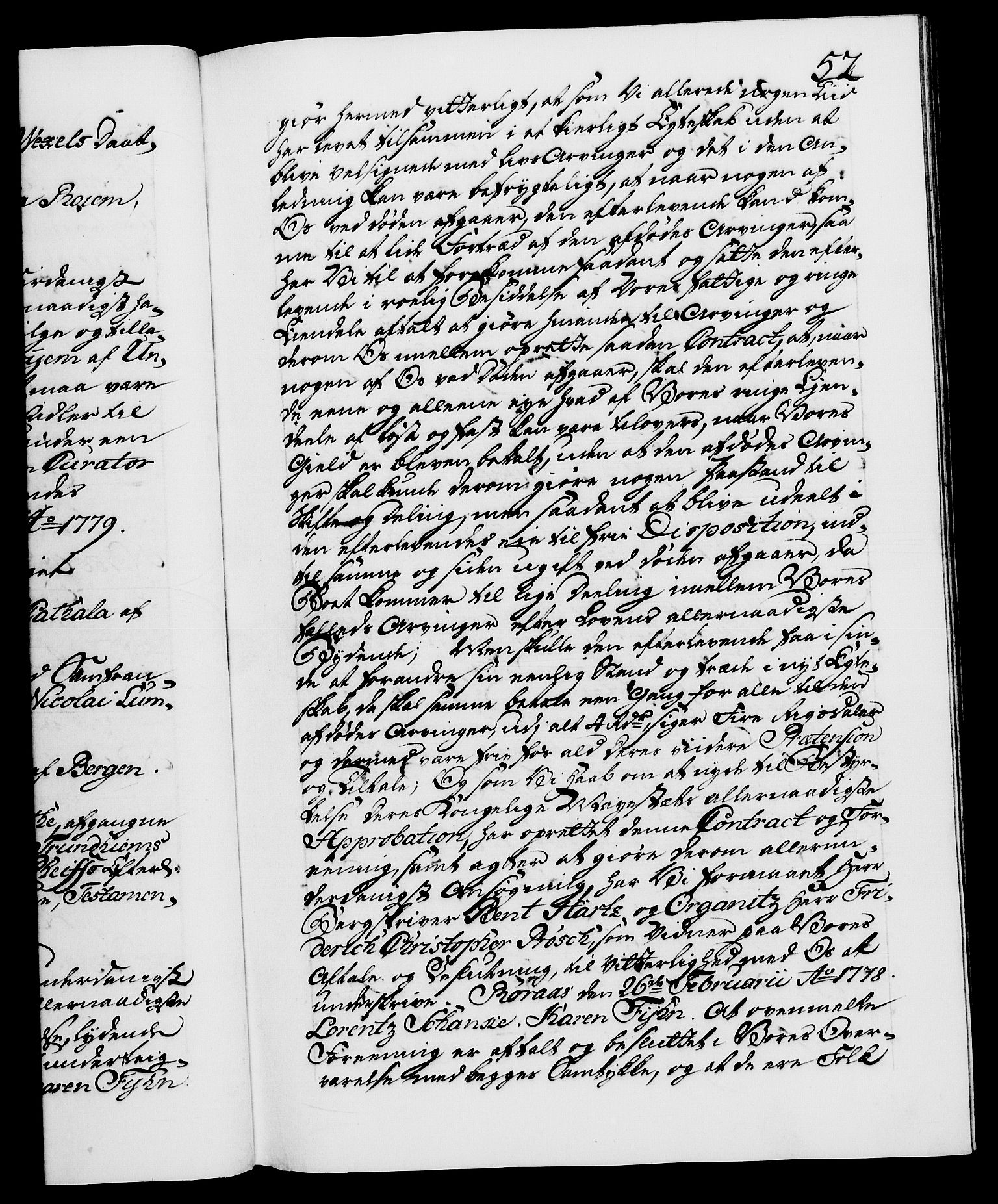 Danske Kanselli 1572-1799, AV/RA-EA-3023/F/Fc/Fca/Fcaa/L0048: Norske registre, 1779-1781, s. 52a