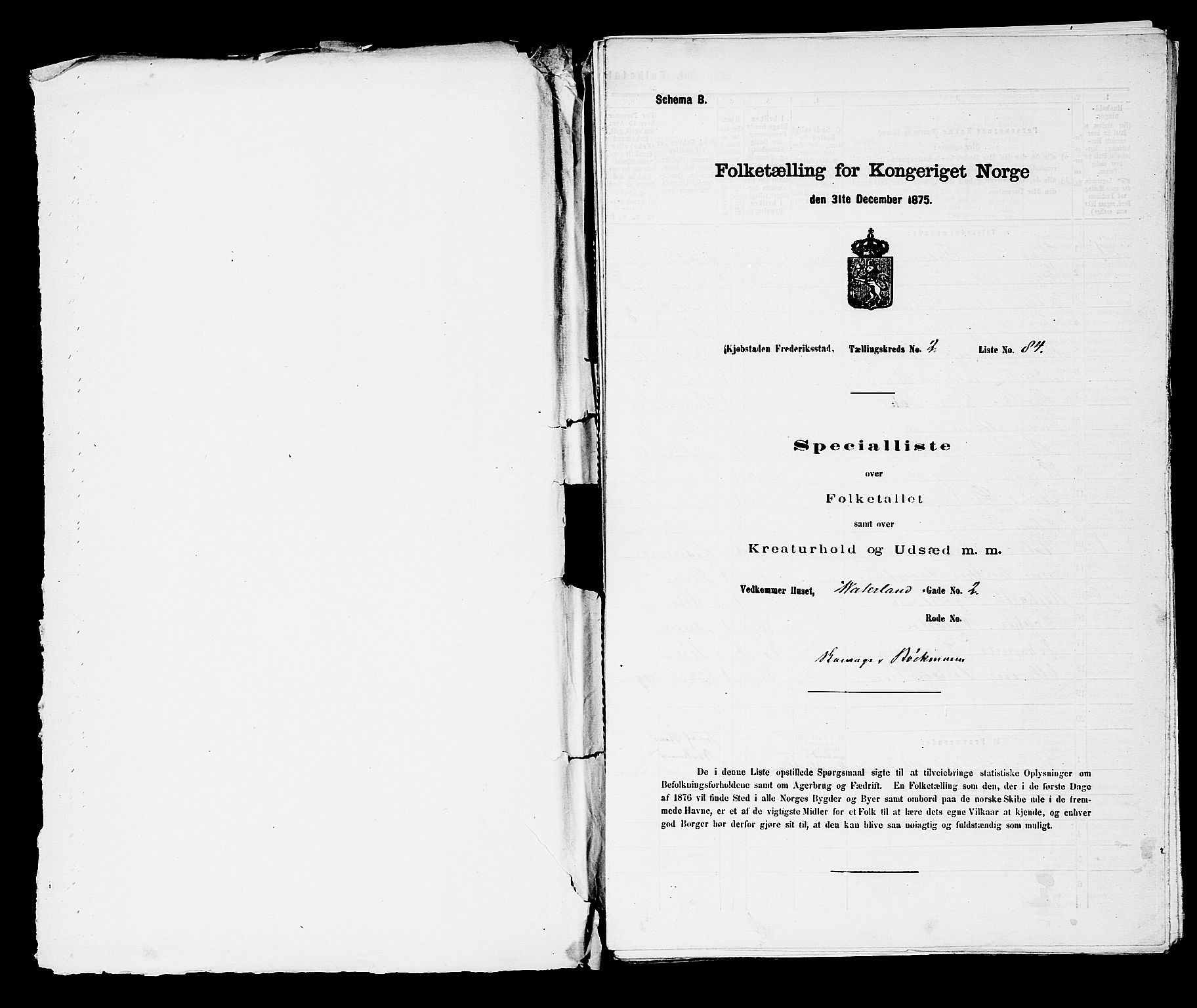 RA, Folketelling 1875 for 0103B Fredrikstad prestegjeld, Fredrikstad kjøpstad, 1875, s. 233