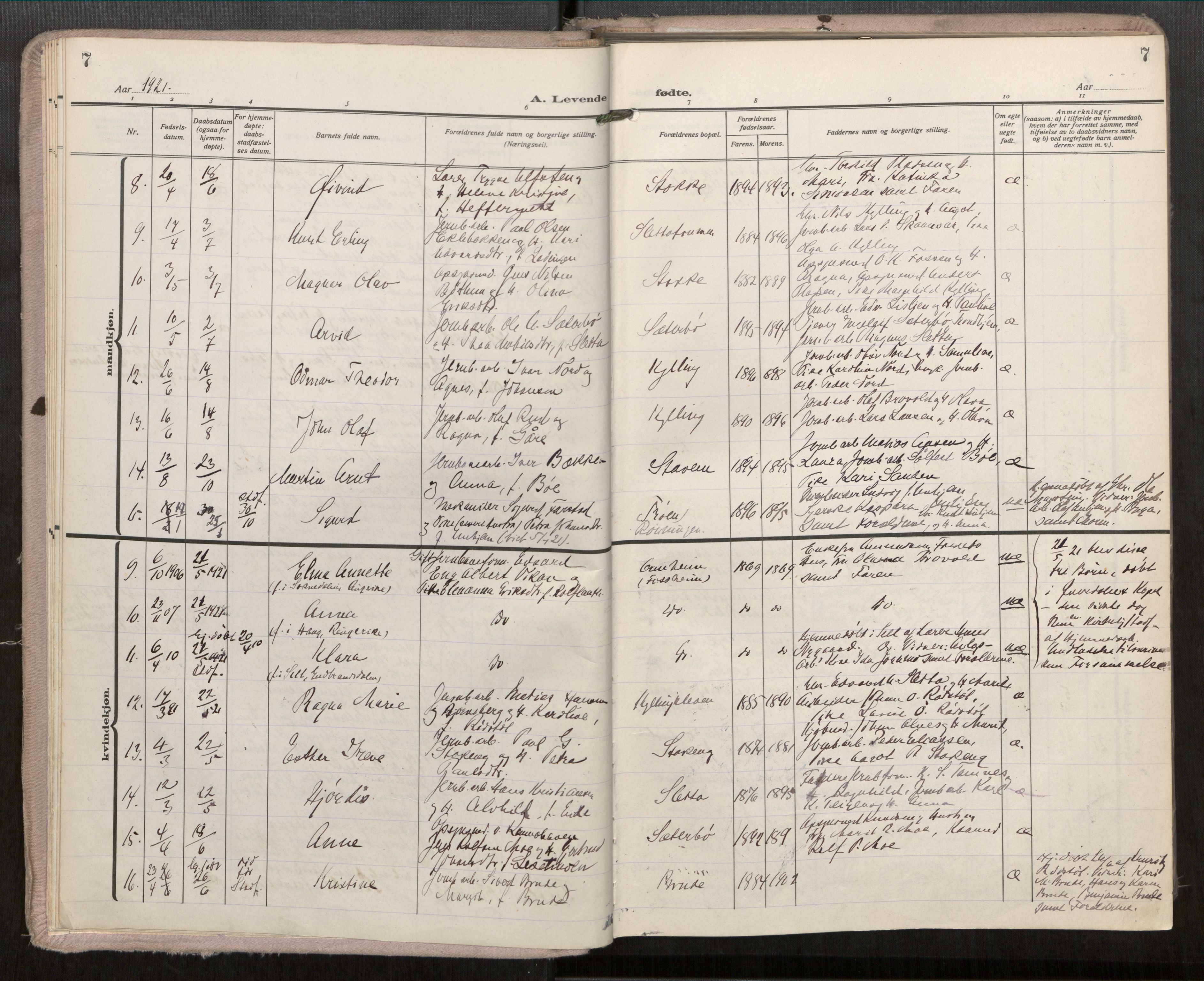 Ministerialprotokoller, klokkerbøker og fødselsregistre - Møre og Romsdal, AV/SAT-A-1454/546/L0601: Ministerialbok nr. 546A04, 1919-1956, s. 7