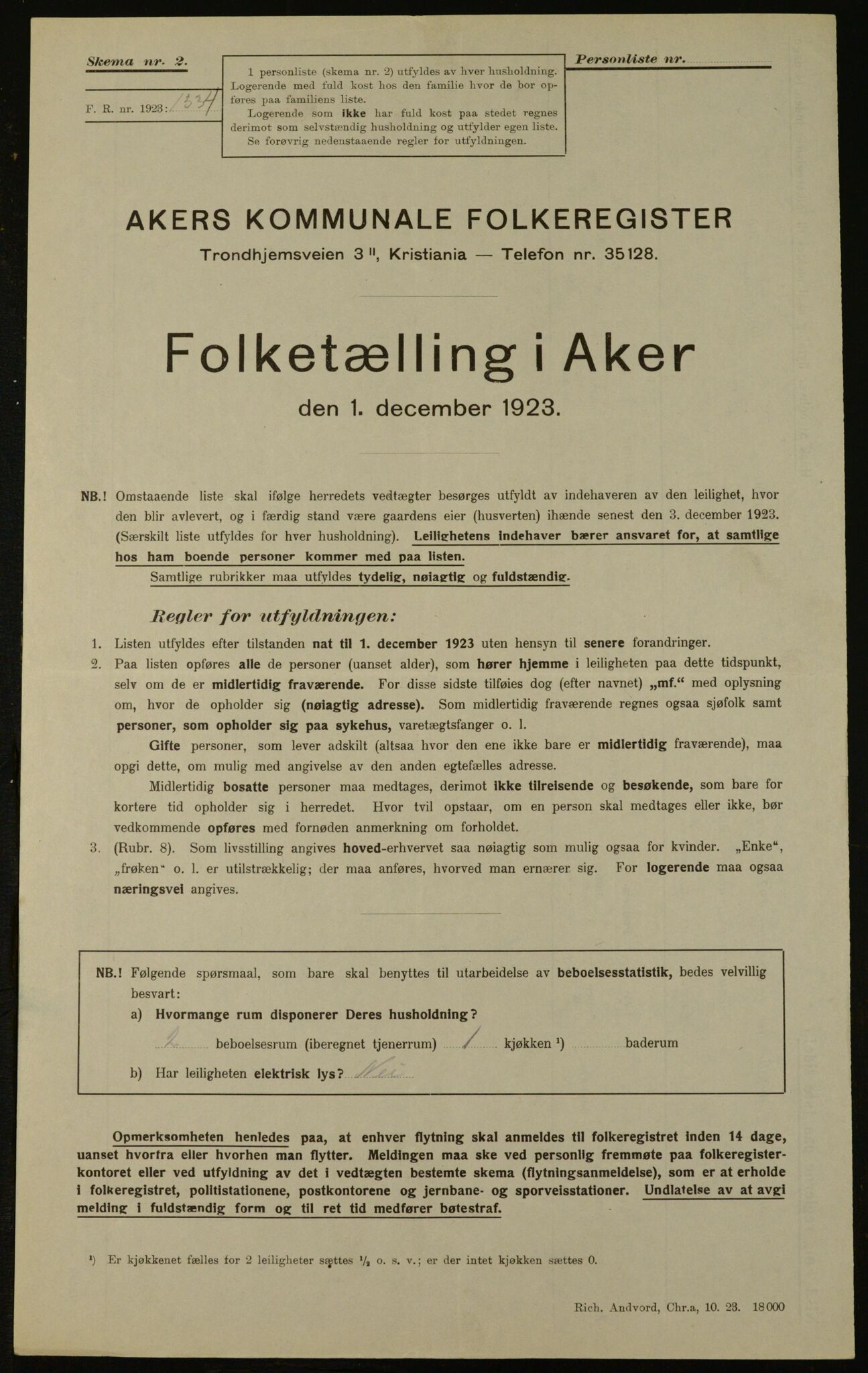 , Kommunal folketelling 1.12.1923 for Aker, 1923, s. 16114