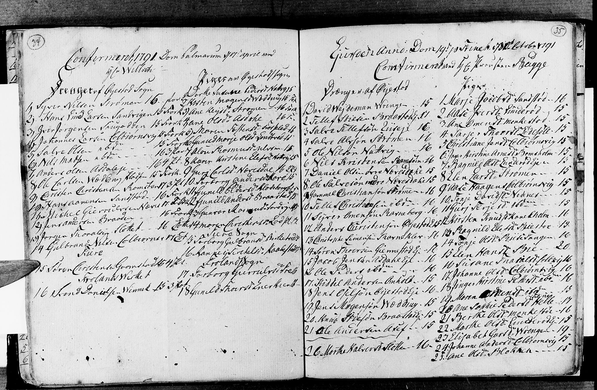 Øyestad sokneprestkontor, SAK/1111-0049/F/Fa/L0010: Ministerialbok nr. A 10, 1774-1810, s. 34-35