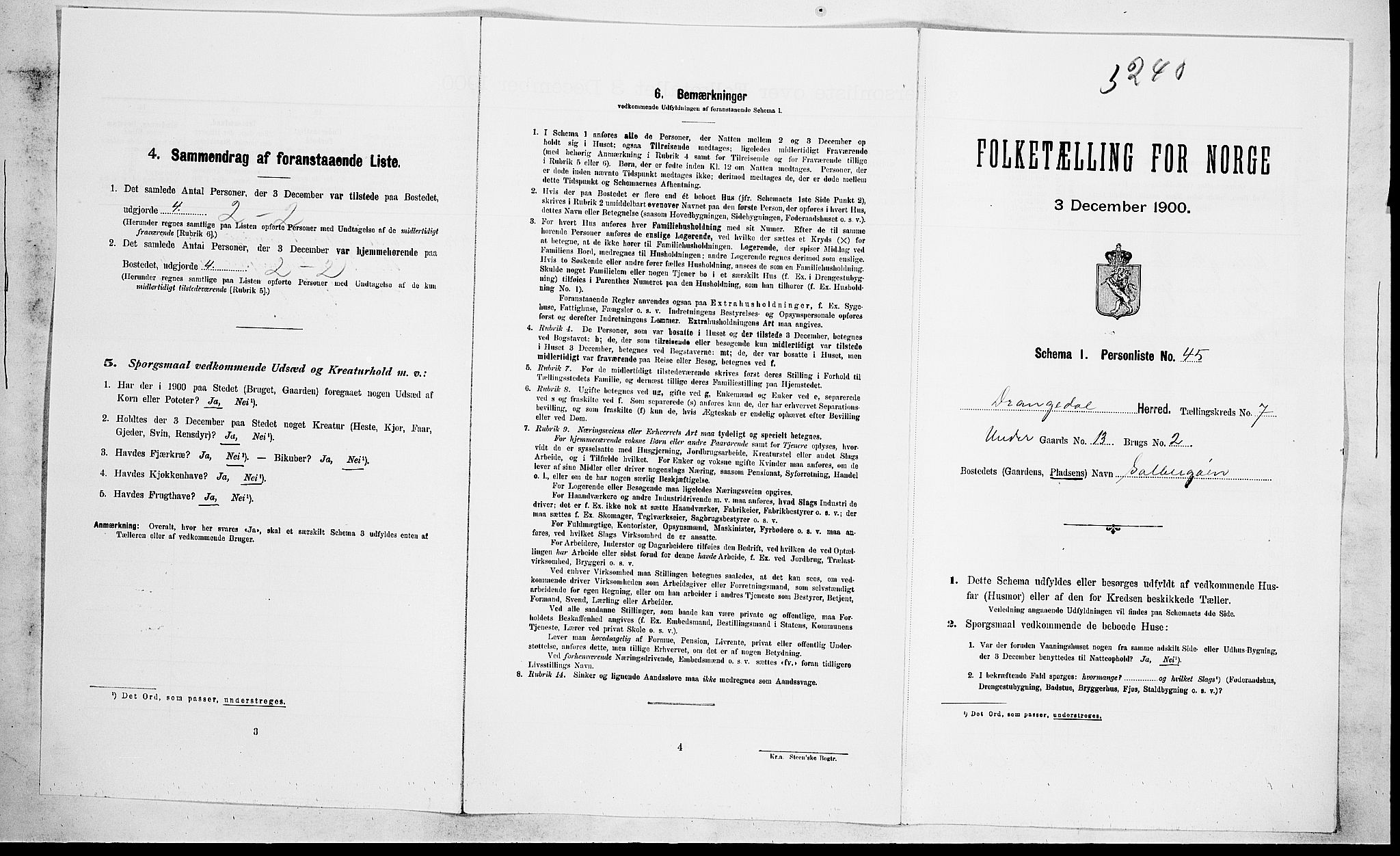 SAKO, Folketelling 1900 for 0817 Drangedal herred, 1900, s. 654
