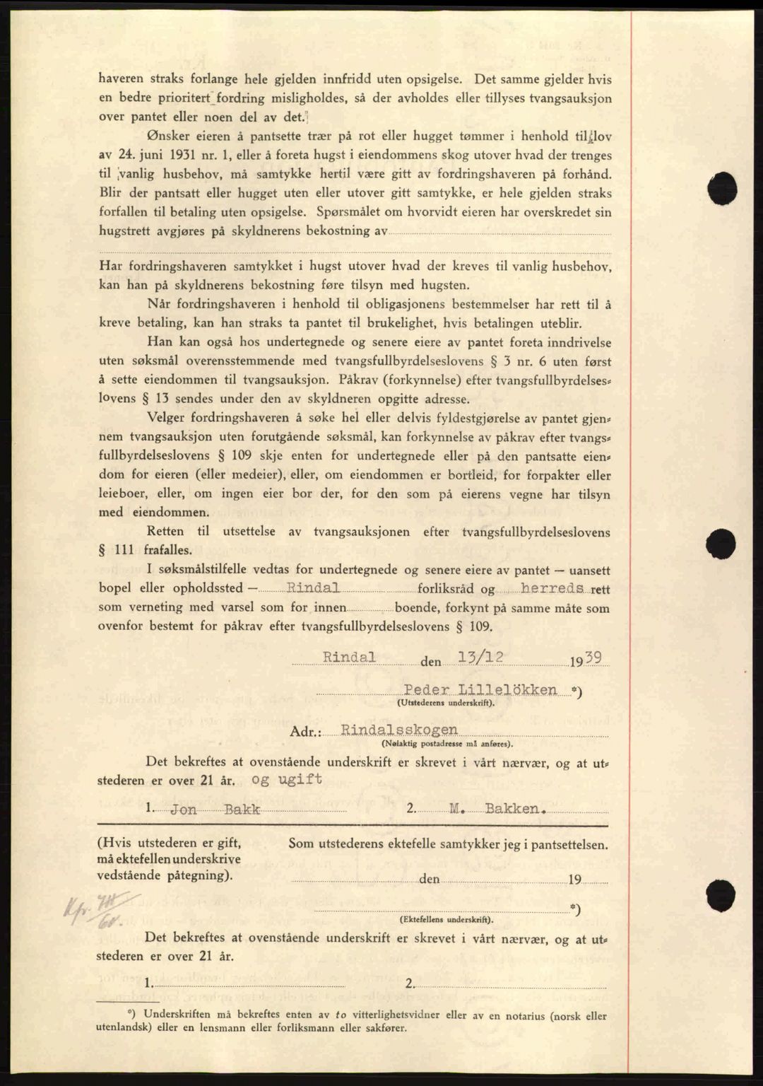 Nordmøre sorenskriveri, AV/SAT-A-4132/1/2/2Ca: Pantebok nr. B86, 1939-1940, Dagboknr: 405/1940