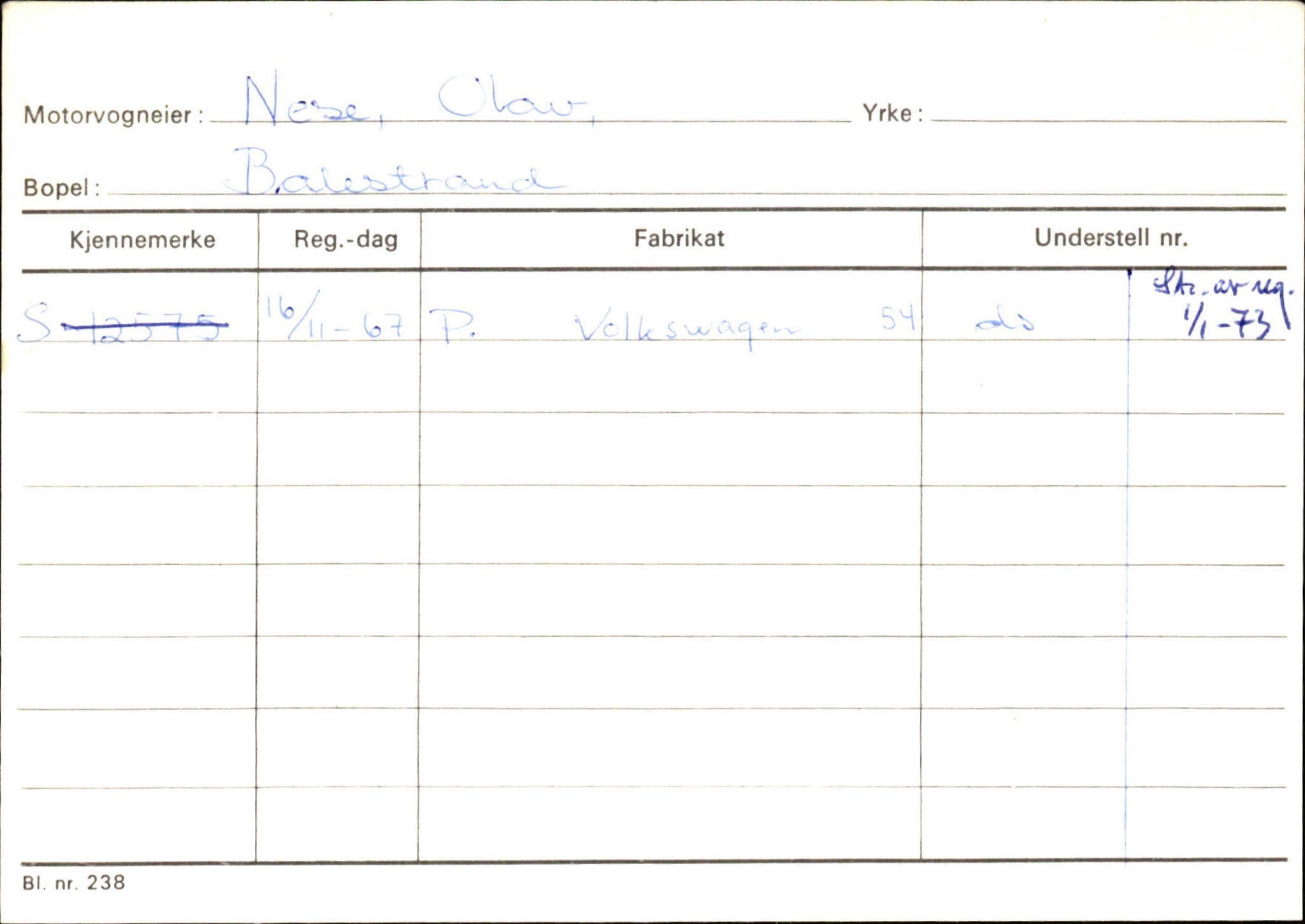 Statens vegvesen, Sogn og Fjordane vegkontor, AV/SAB-A-5301/4/F/L0132: Eigarregister Askvoll A-Å. Balestrand A-Å, 1945-1975, s. 2148