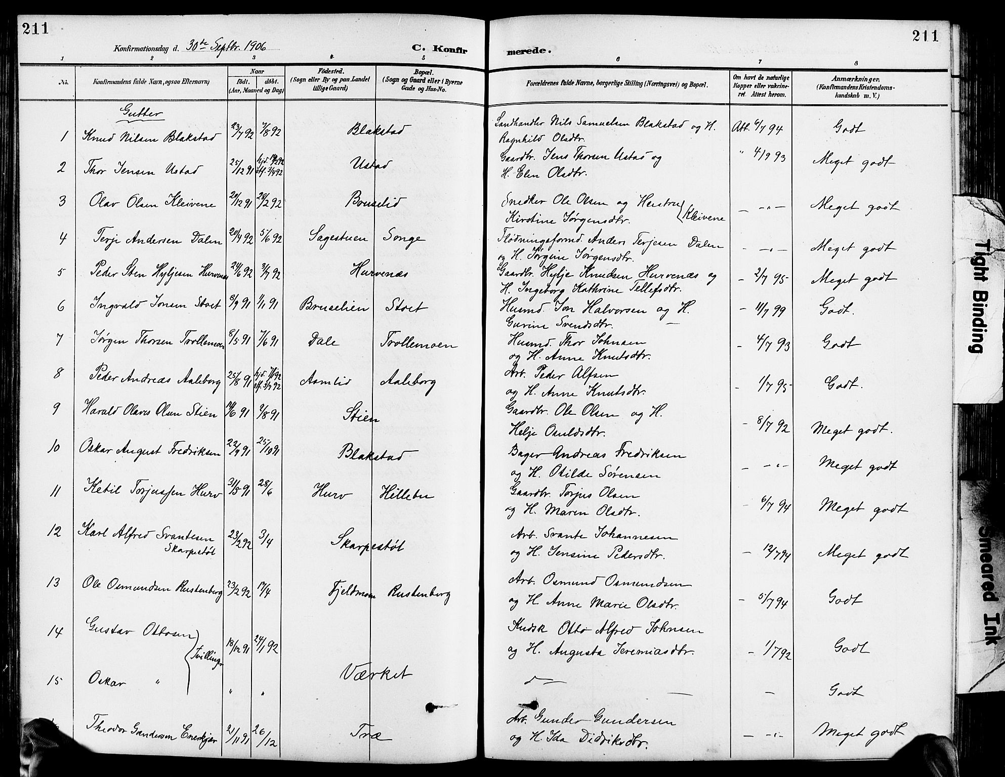 Froland sokneprestkontor, AV/SAK-1111-0013/F/Fb/L0010: Klokkerbok nr. B 10, 1893-1920, s. 211