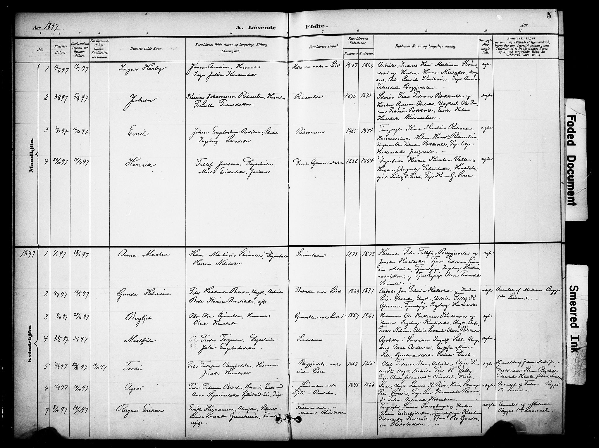 Åmot prestekontor, Hedmark, AV/SAH-PREST-056/H/Ha/Hab/L0013: Klokkerbok nr. 13, 1895-1910, s. 5