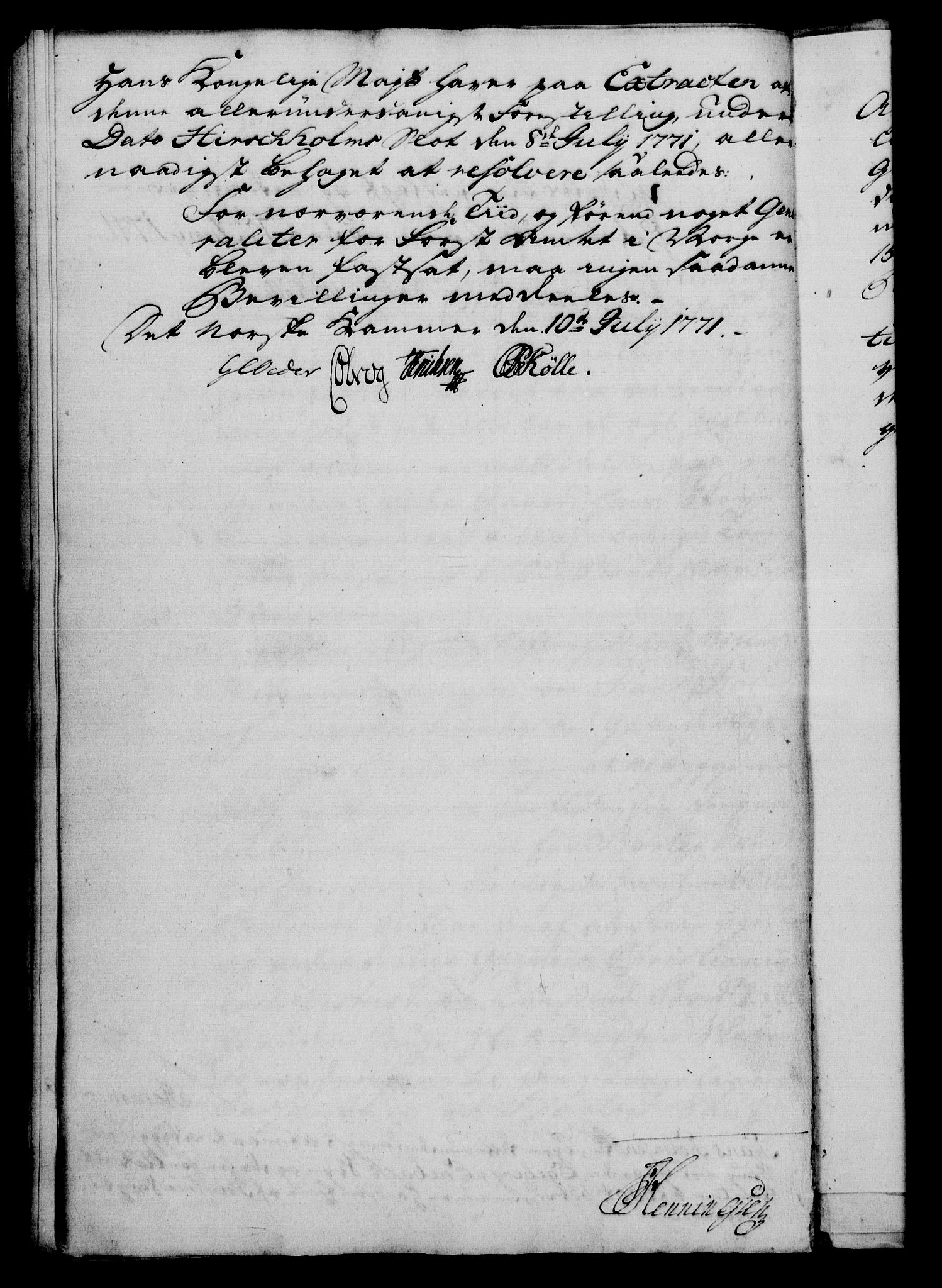 Rentekammeret, Kammerkanselliet, RA/EA-3111/G/Gf/Gfa/L0054: Norsk relasjons- og resolusjonsprotokoll (merket RK 52.54), 1771-1772, s. 52