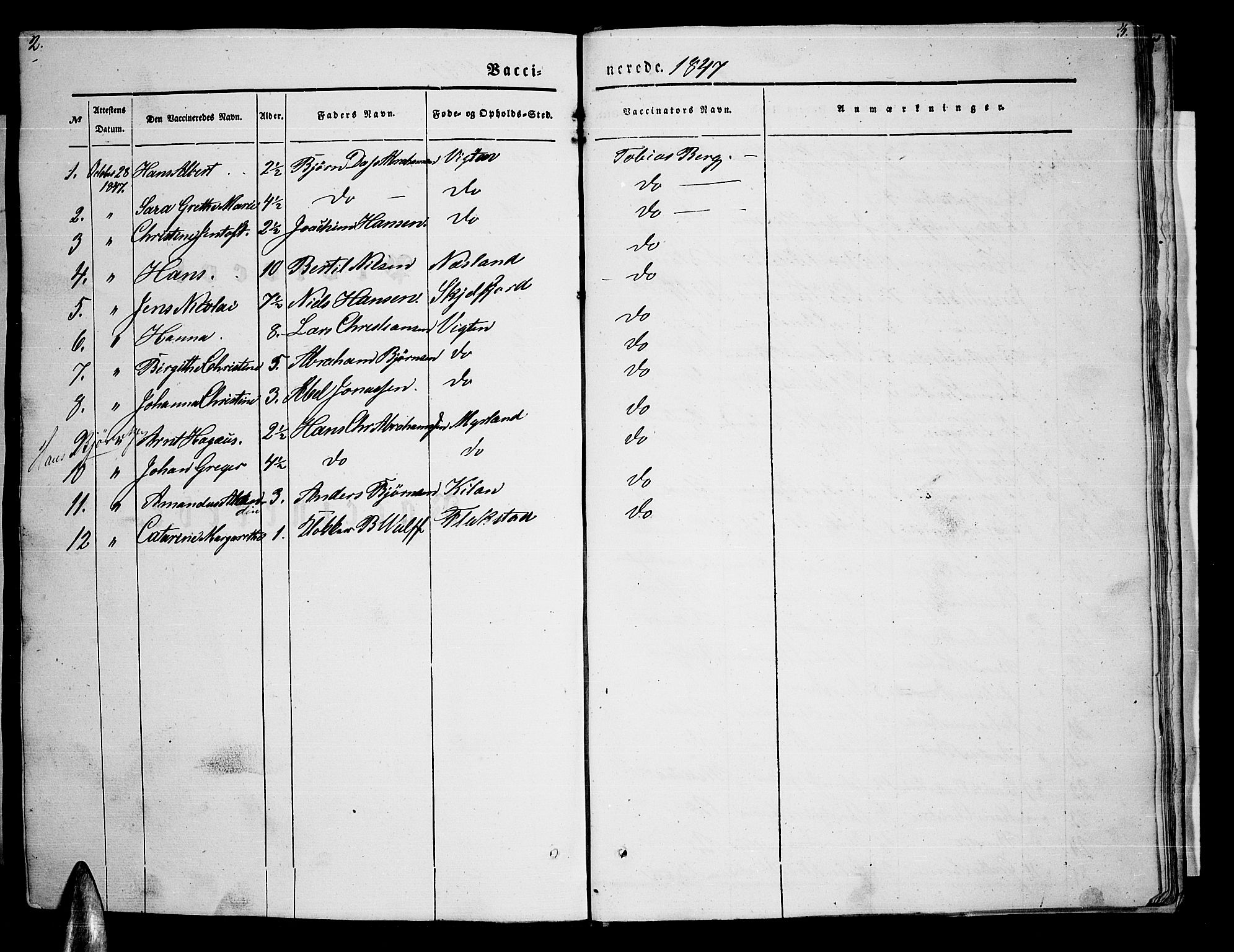 Ministerialprotokoller, klokkerbøker og fødselsregistre - Nordland, SAT/A-1459/885/L1212: Klokkerbok nr. 885C01, 1847-1873, s. 2-3