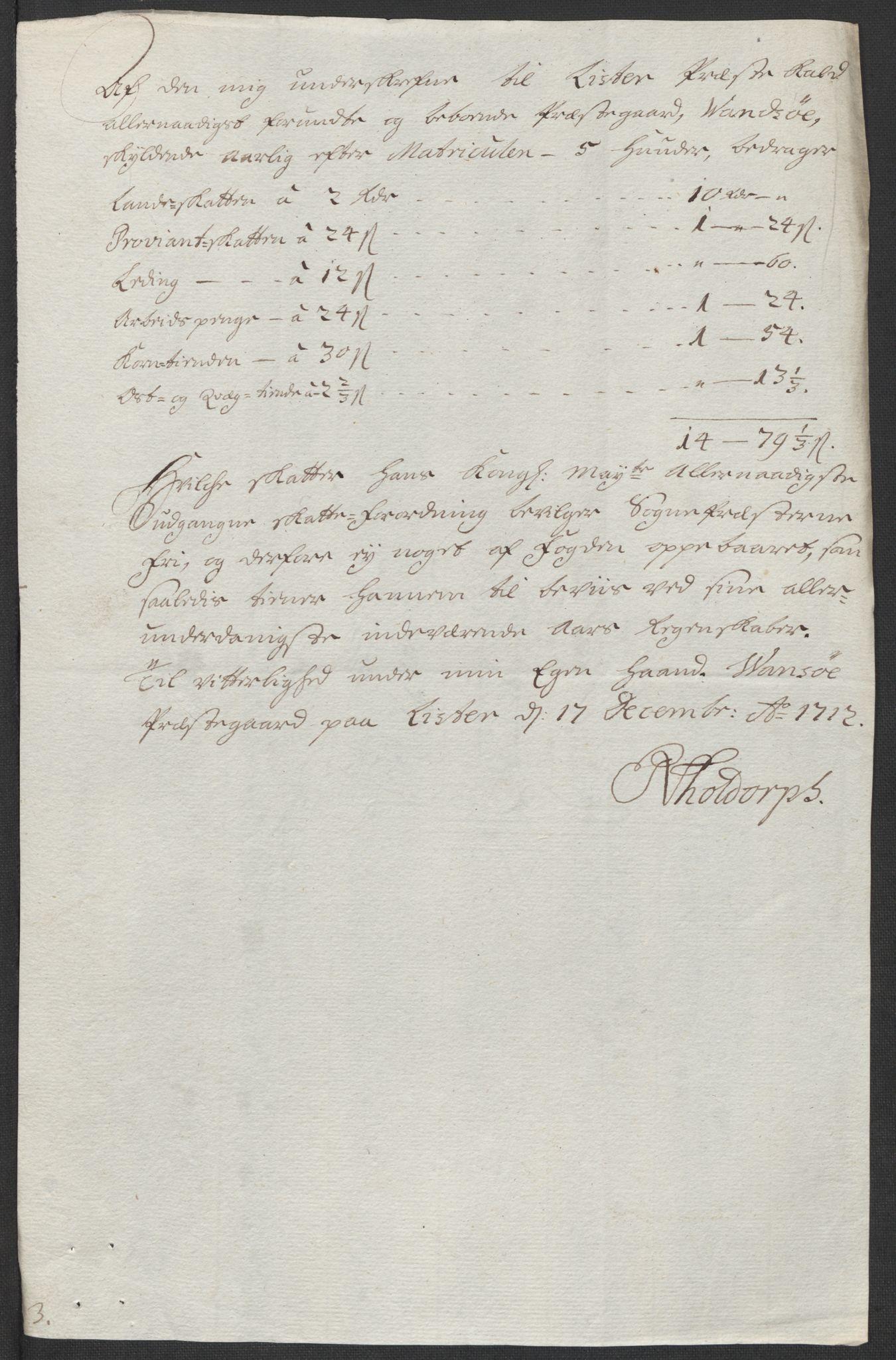 Rentekammeret inntil 1814, Reviderte regnskaper, Fogderegnskap, RA/EA-4092/R43/L2555: Fogderegnskap Lista og Mandal, 1712, s. 202