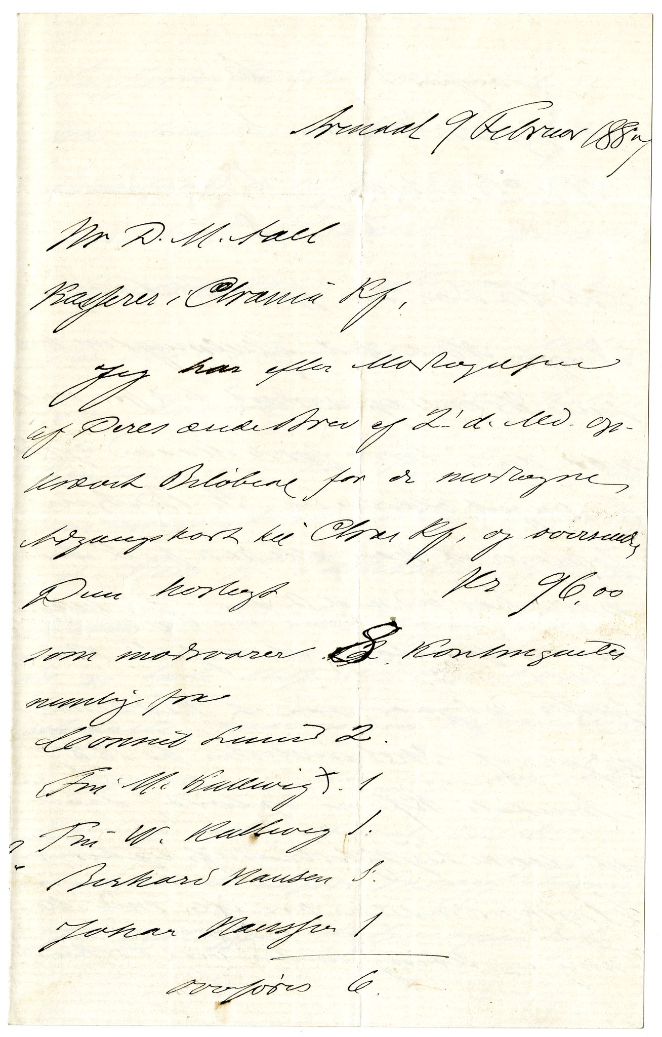 Diderik Maria Aalls brevsamling, NF/Ark-1023/F/L0002: D.M. Aalls brevsamling. B - C, 1799-1889, s. 358