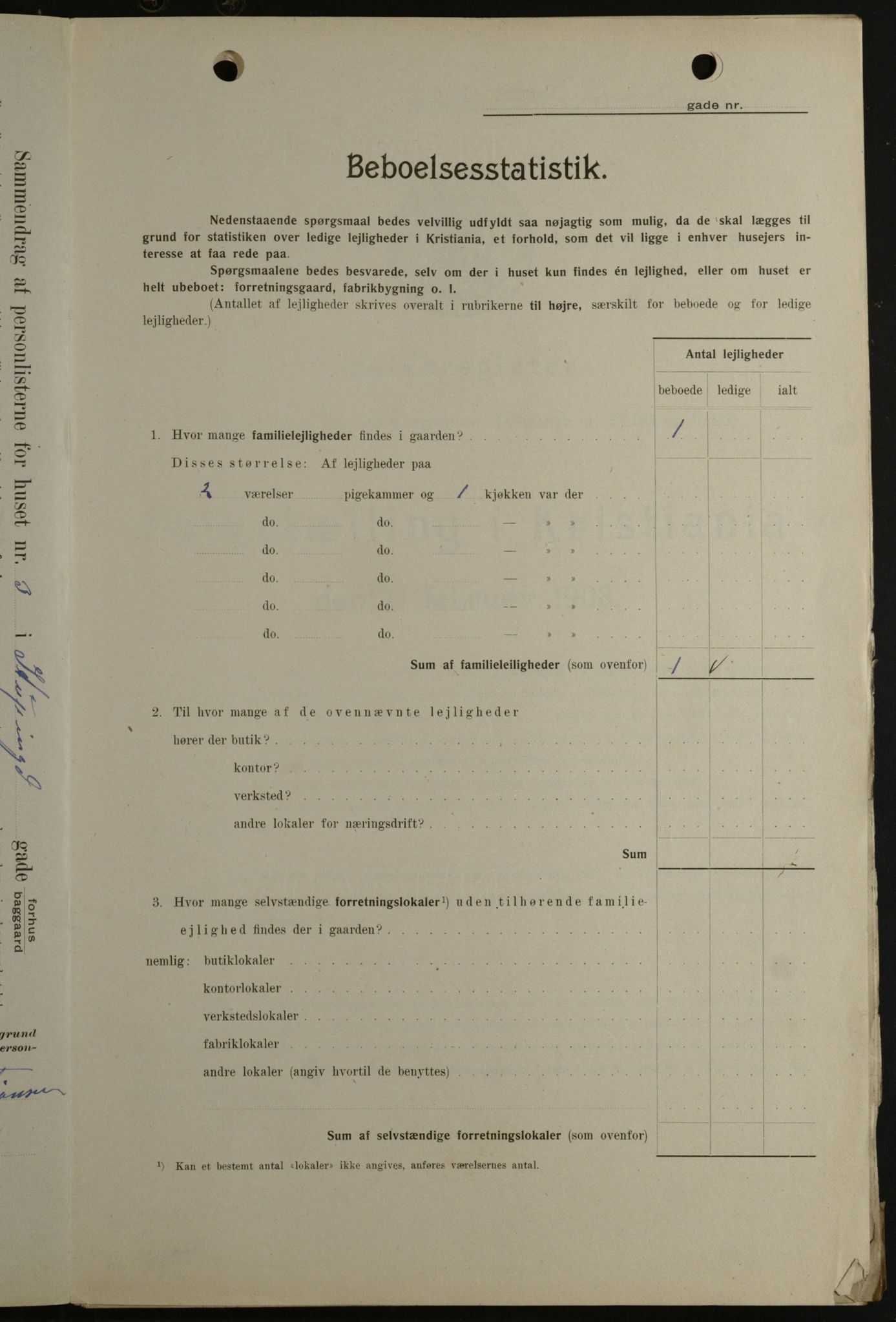 OBA, Kommunal folketelling 1.2.1908 for Kristiania kjøpstad, 1908, s. 94019