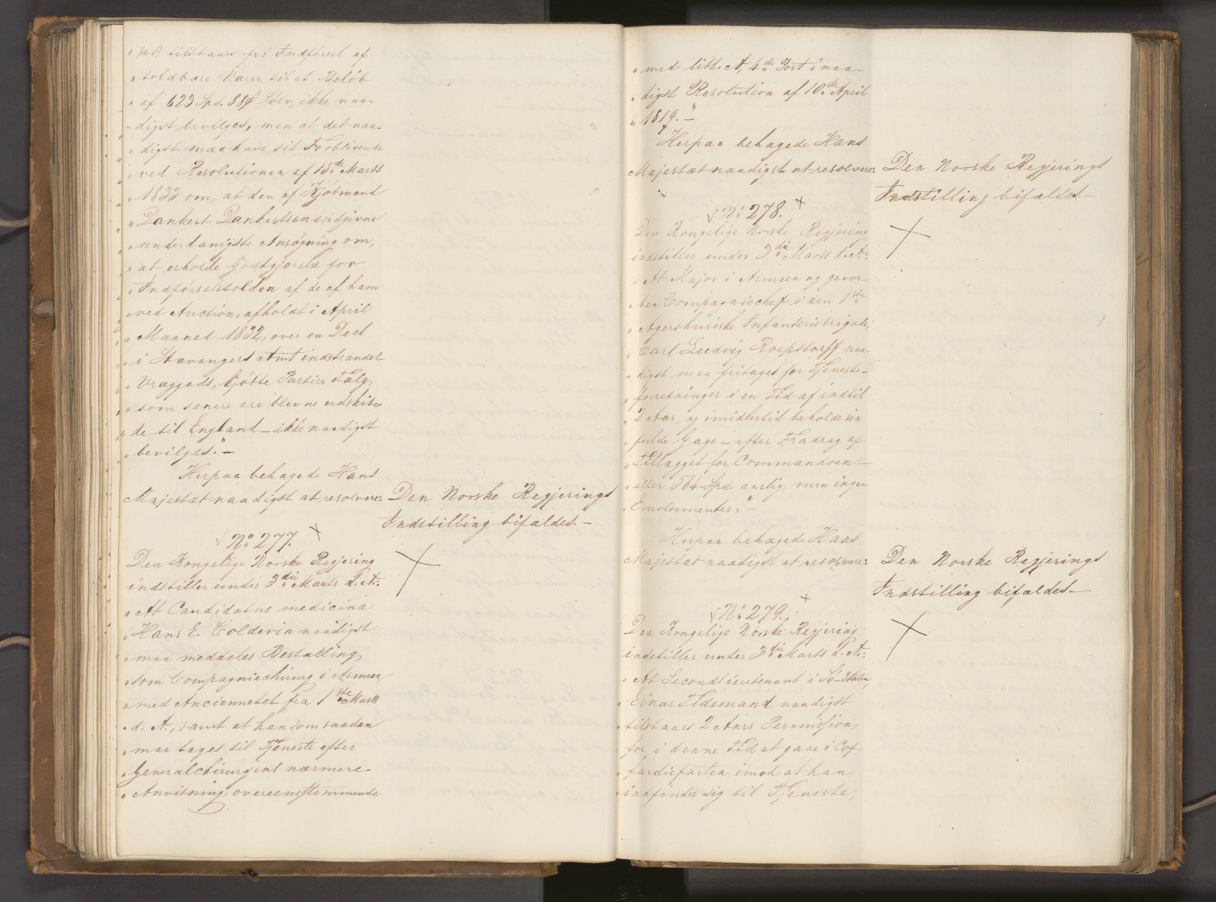 Statsrådssekretariatet, AV/RA-S-1001/A/Ab/L0040: Kgl. res. nr. 1-568, 1. halvår, 1835