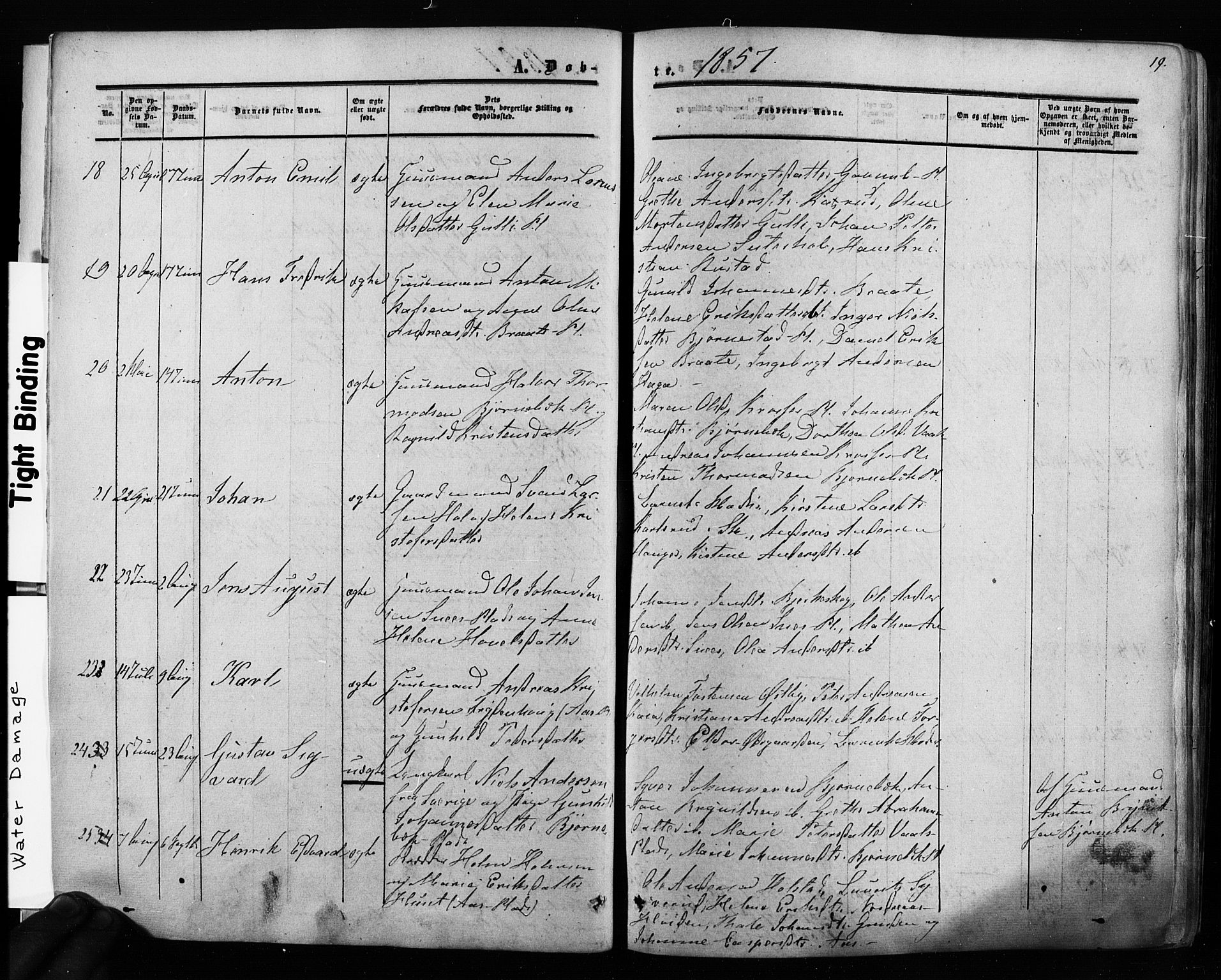 Ås prestekontor Kirkebøker, AV/SAO-A-10894/F/Fa/L0007: Ministerialbok nr. I 7, 1854-1870, s. 19