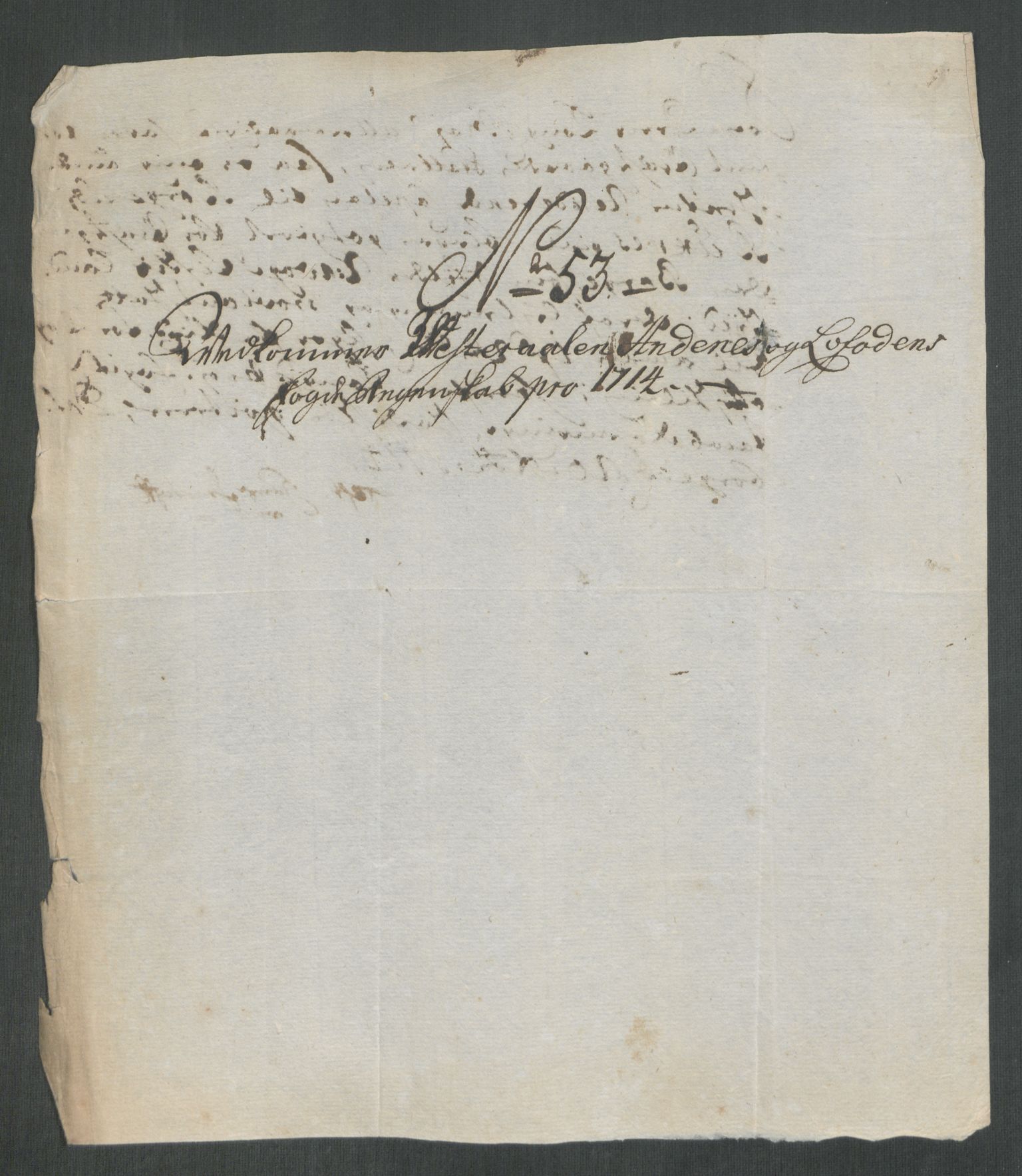 Rentekammeret inntil 1814, Reviderte regnskaper, Fogderegnskap, AV/RA-EA-4092/R67/L4680: Fogderegnskap Vesterålen, Andenes og Lofoten, 1714, s. 262