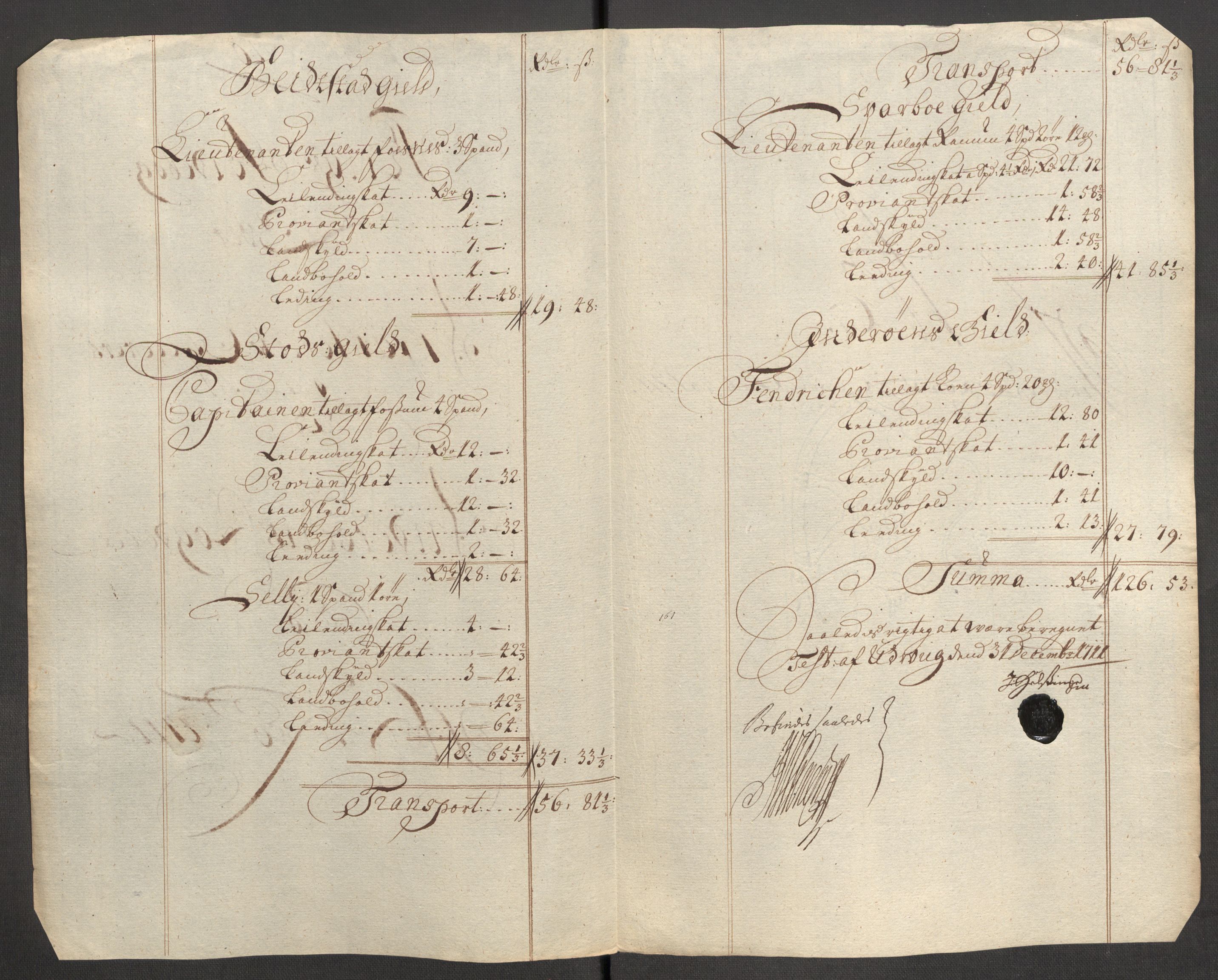 Rentekammeret inntil 1814, Reviderte regnskaper, Fogderegnskap, AV/RA-EA-4092/R63/L4319: Fogderegnskap Inderøy, 1711, s. 387