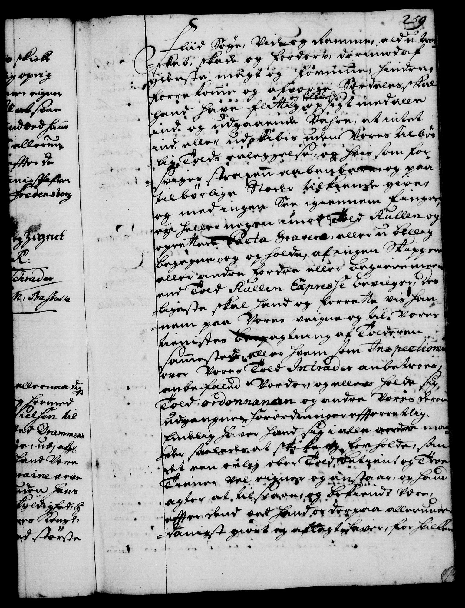 Rentekammeret, Kammerkanselliet, RA/EA-3111/G/Gg/Gge/L0001: Norsk bestallingsprotokoll med register (merket RK 53.25), 1720-1730, s. 259