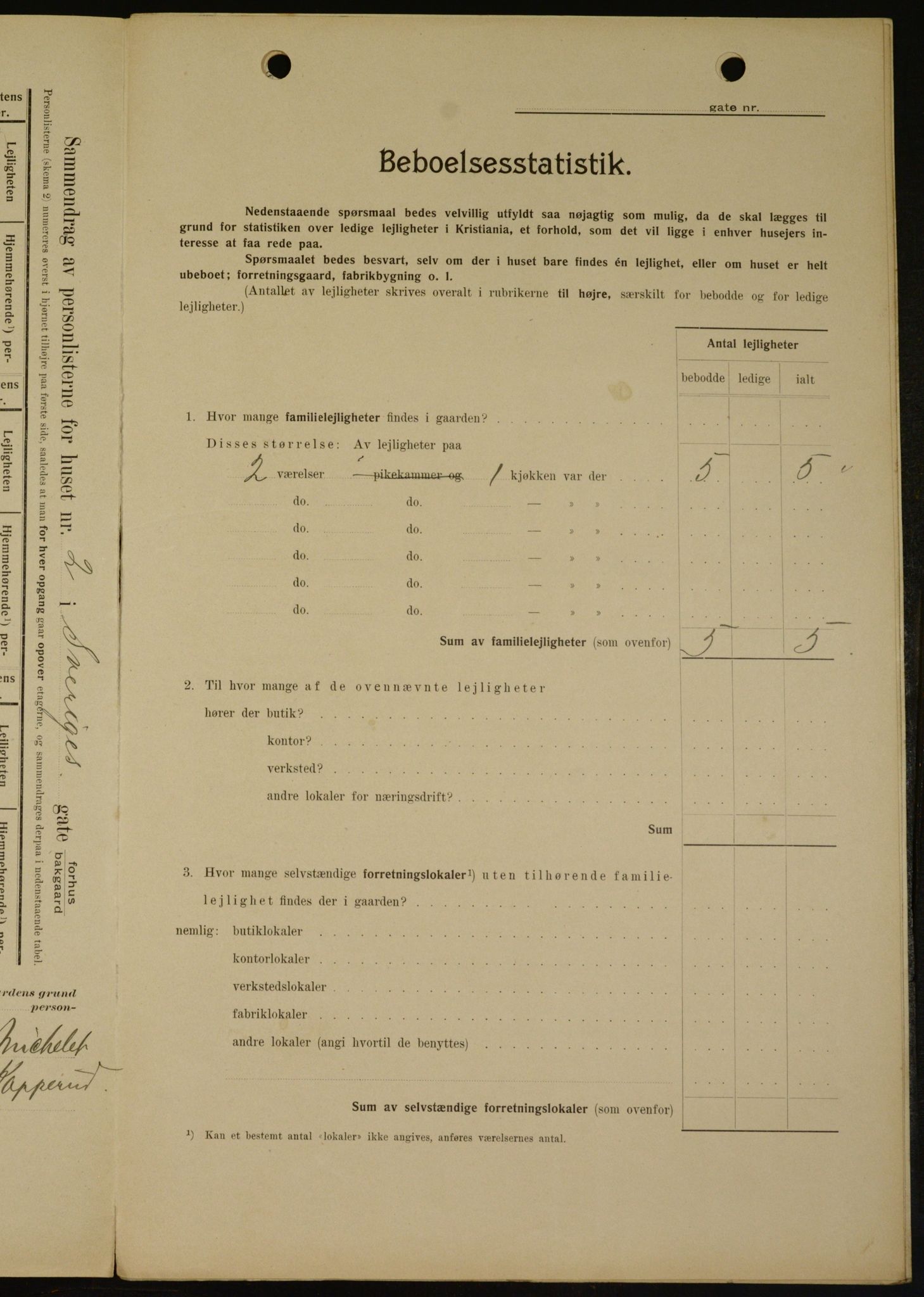 OBA, Kommunal folketelling 1.2.1909 for Kristiania kjøpstad, 1909, s. 95682