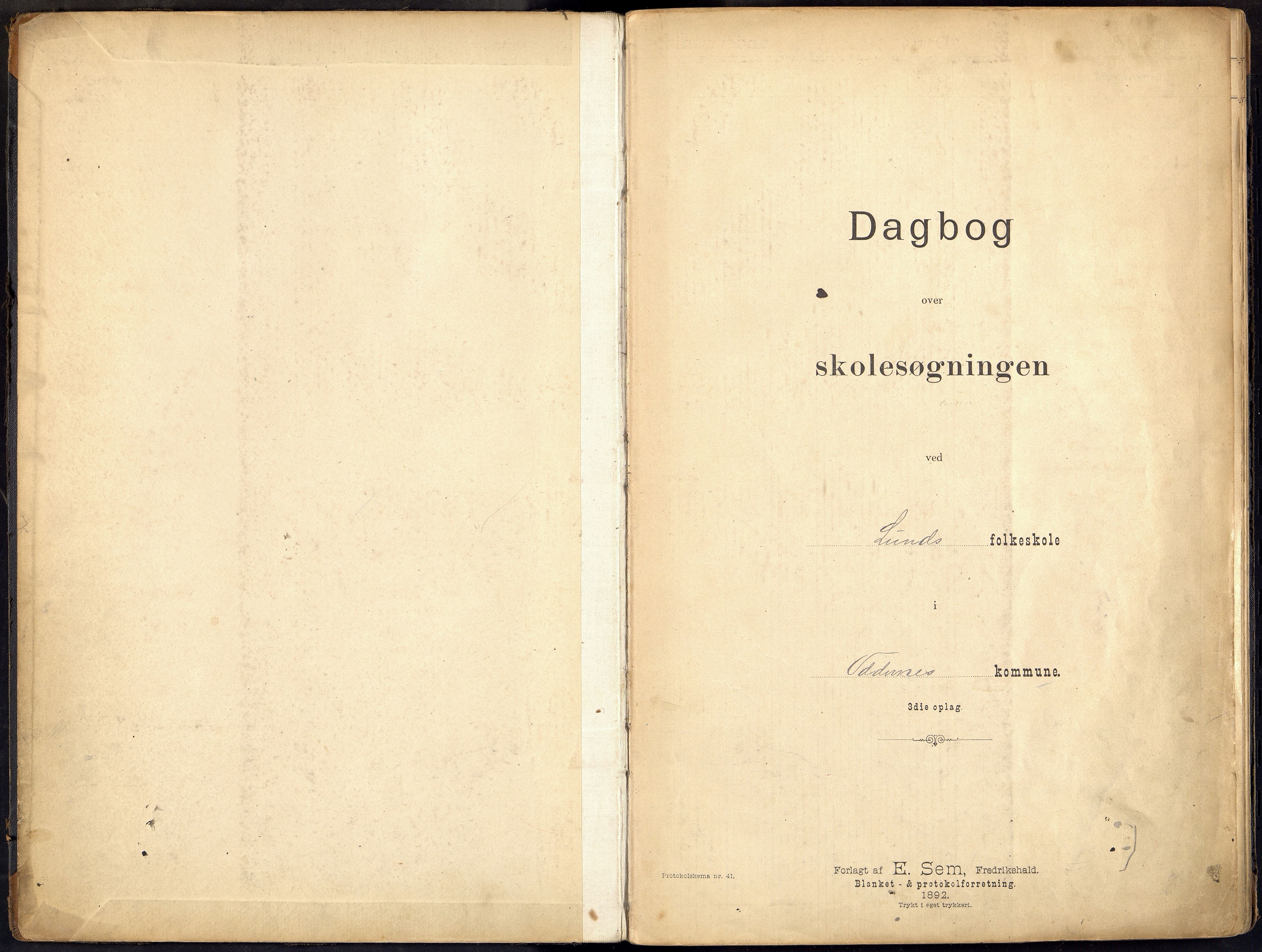 Oddernes kommune - Lund/Lahelle skolekrets, ARKSOR/1001OD556/I/L0009: Dagbok - Lund/Lahelle skole, 1894-1919