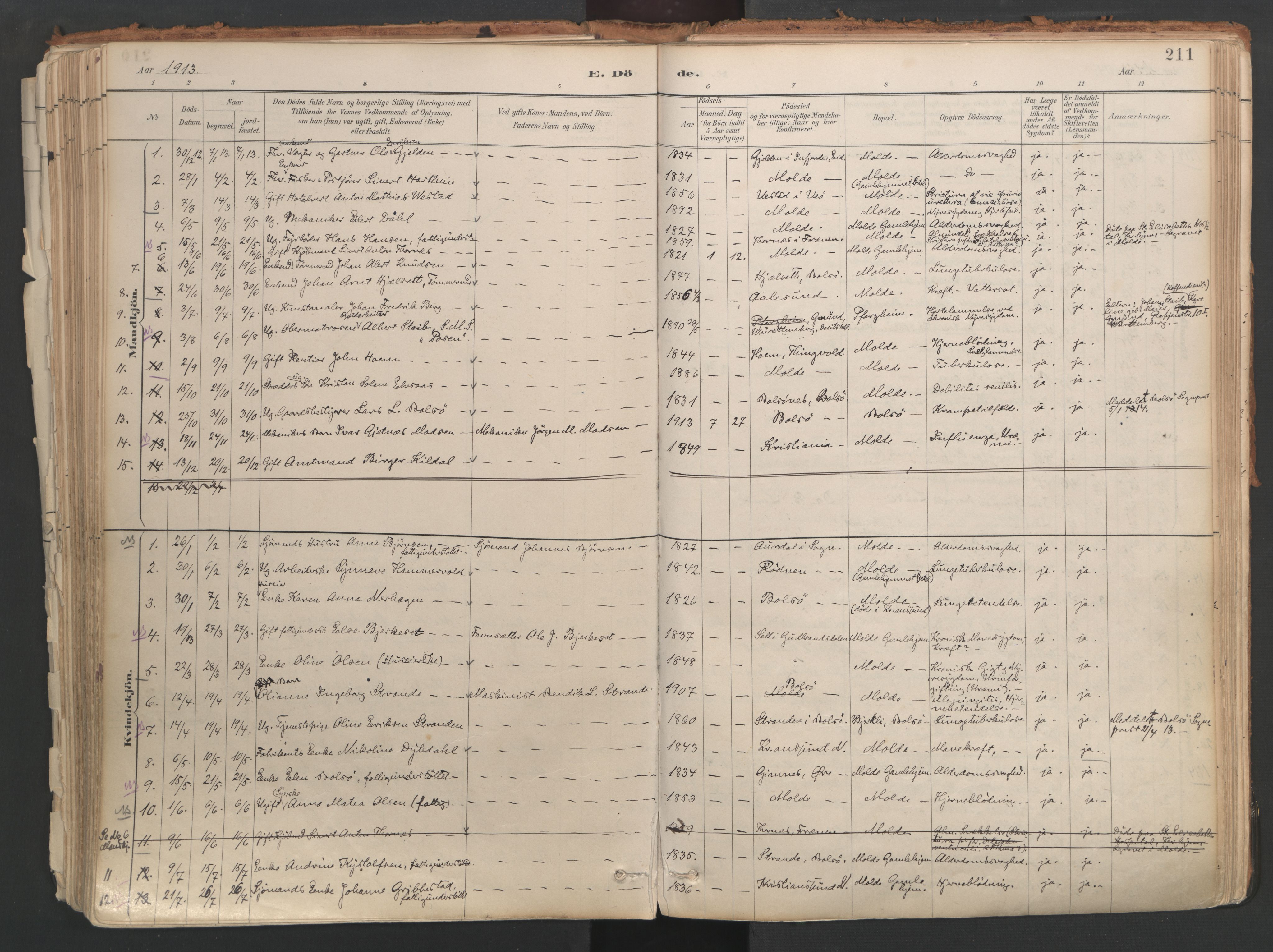 Ministerialprotokoller, klokkerbøker og fødselsregistre - Møre og Romsdal, AV/SAT-A-1454/558/L0692: Ministerialbok nr. 558A06, 1887-1971, s. 211