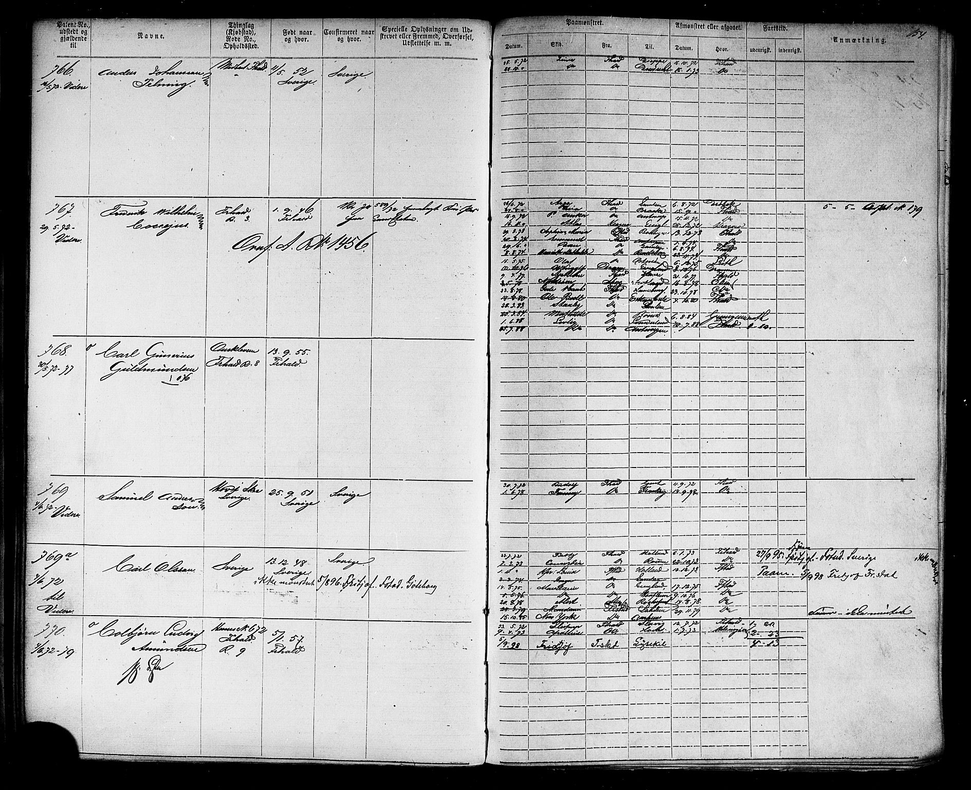 Halden mønstringskontor, AV/SAO-A-10569a/F/Fc/Fca/L0004: Annotasjonsrulle, 1868-1875, s. 158