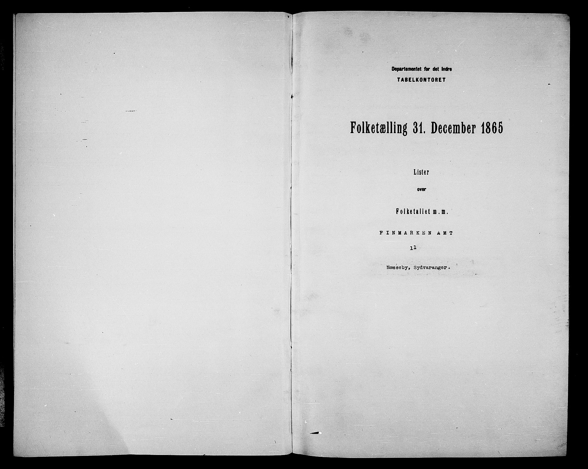 RA, Folketelling 1865 for 2027P Nesseby prestegjeld, 1865, s. 3