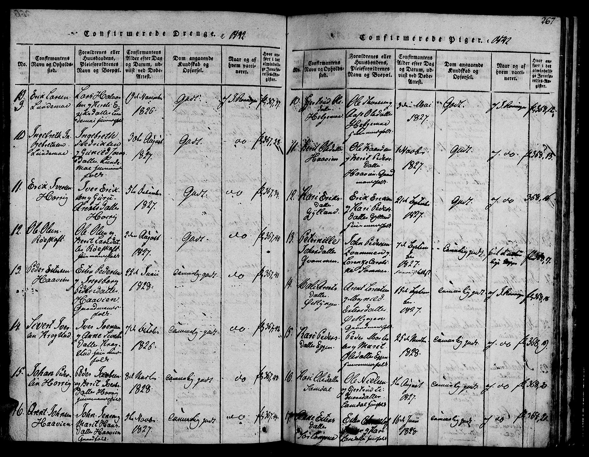 Ministerialprotokoller, klokkerbøker og fødselsregistre - Sør-Trøndelag, SAT/A-1456/692/L1102: Ministerialbok nr. 692A02, 1816-1842, s. 267