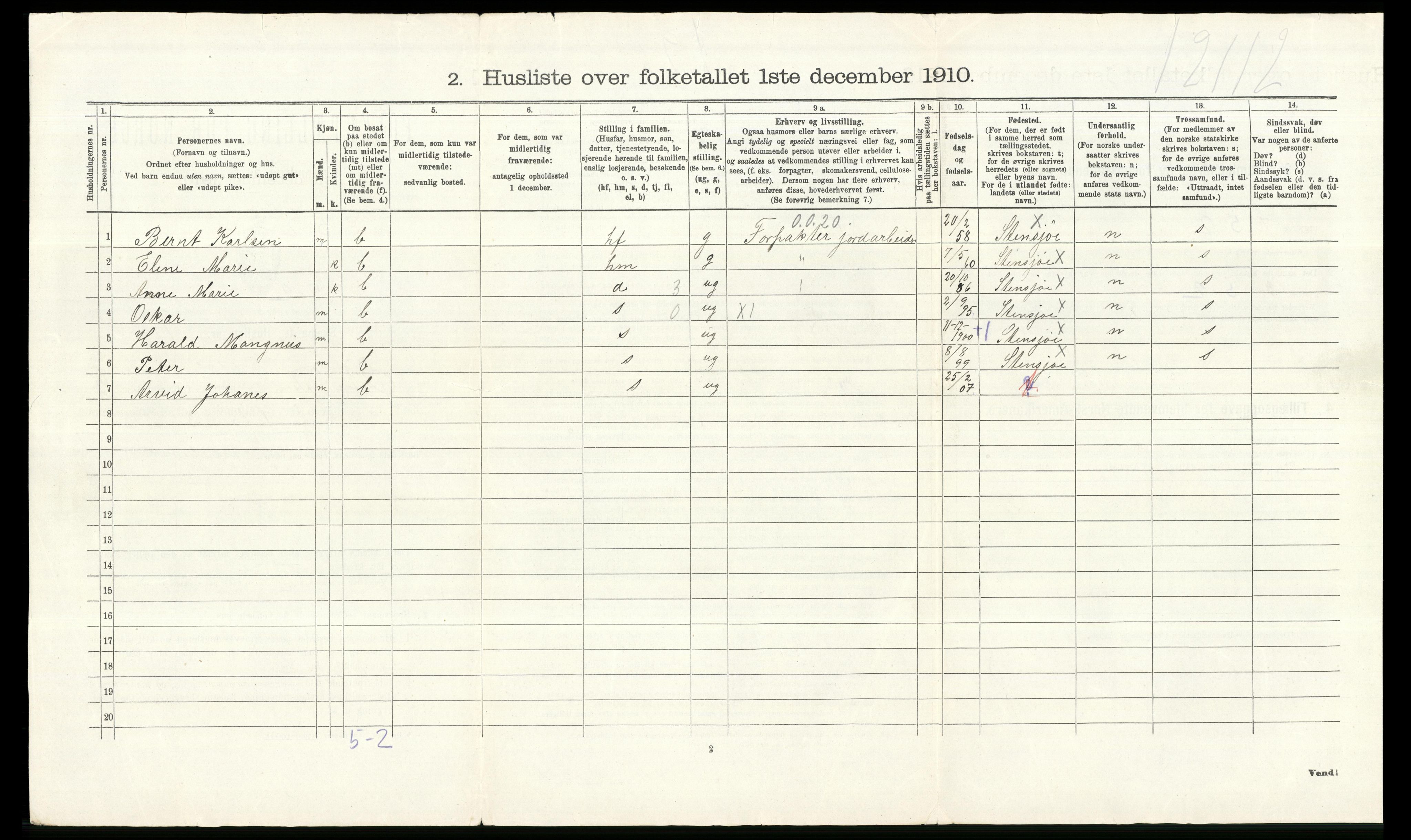 RA, Folketelling 1910 for 0528 Østre Toten herred, 1910, s. 3084