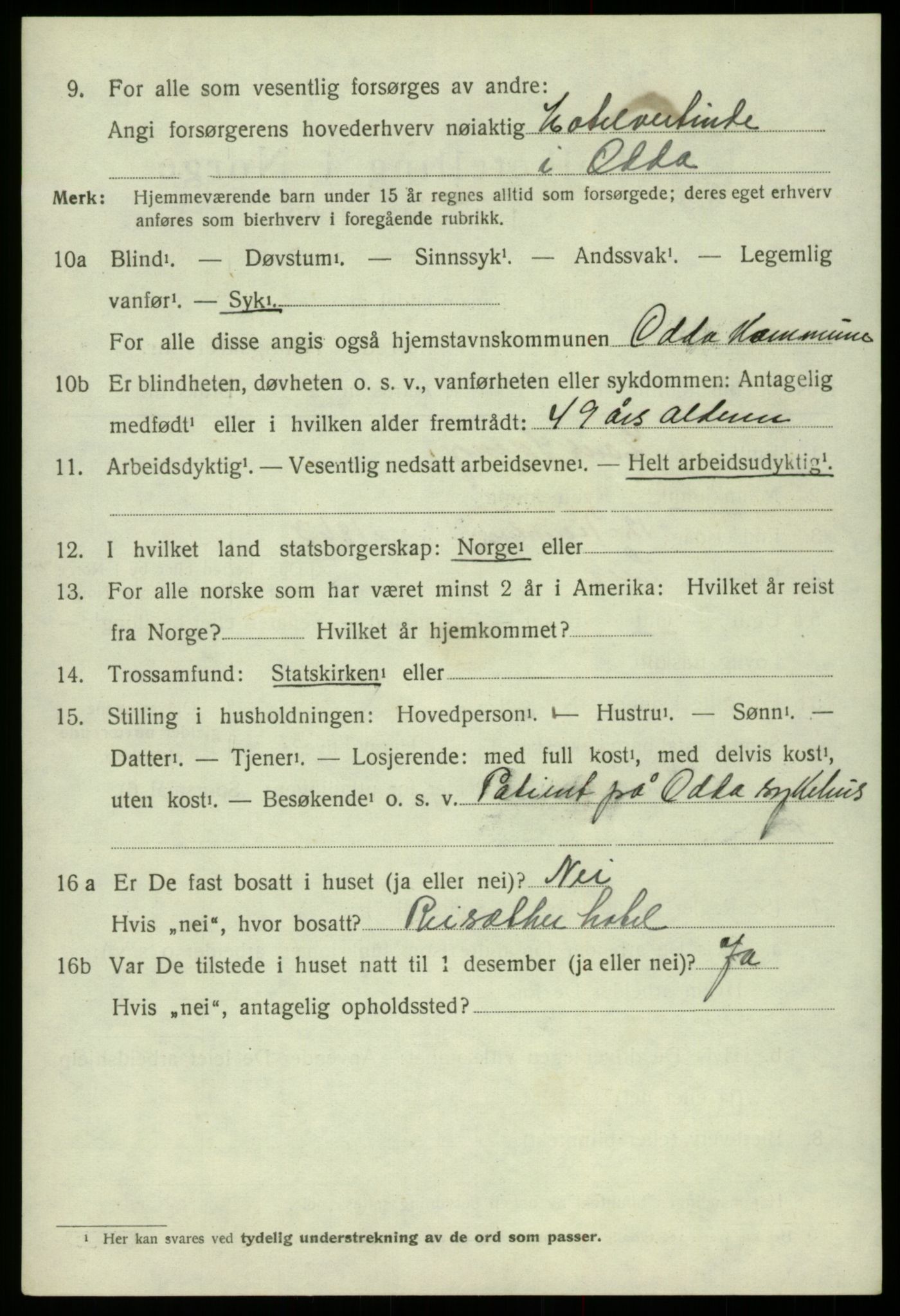SAB, Folketelling 1920 for 1228 Odda herred, 1920, s. 4108