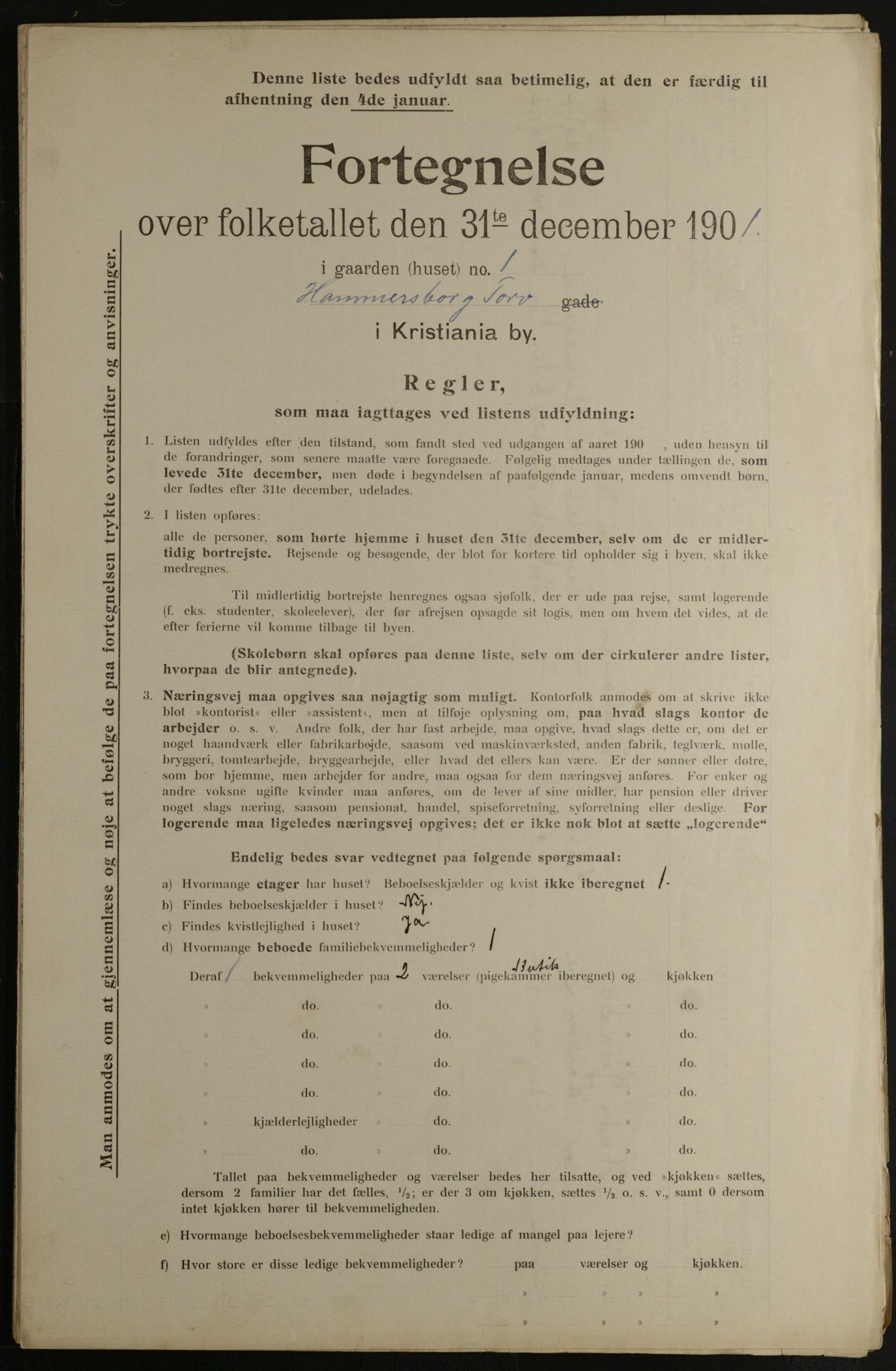 OBA, Kommunal folketelling 31.12.1901 for Kristiania kjøpstad, 1901, s. 5562