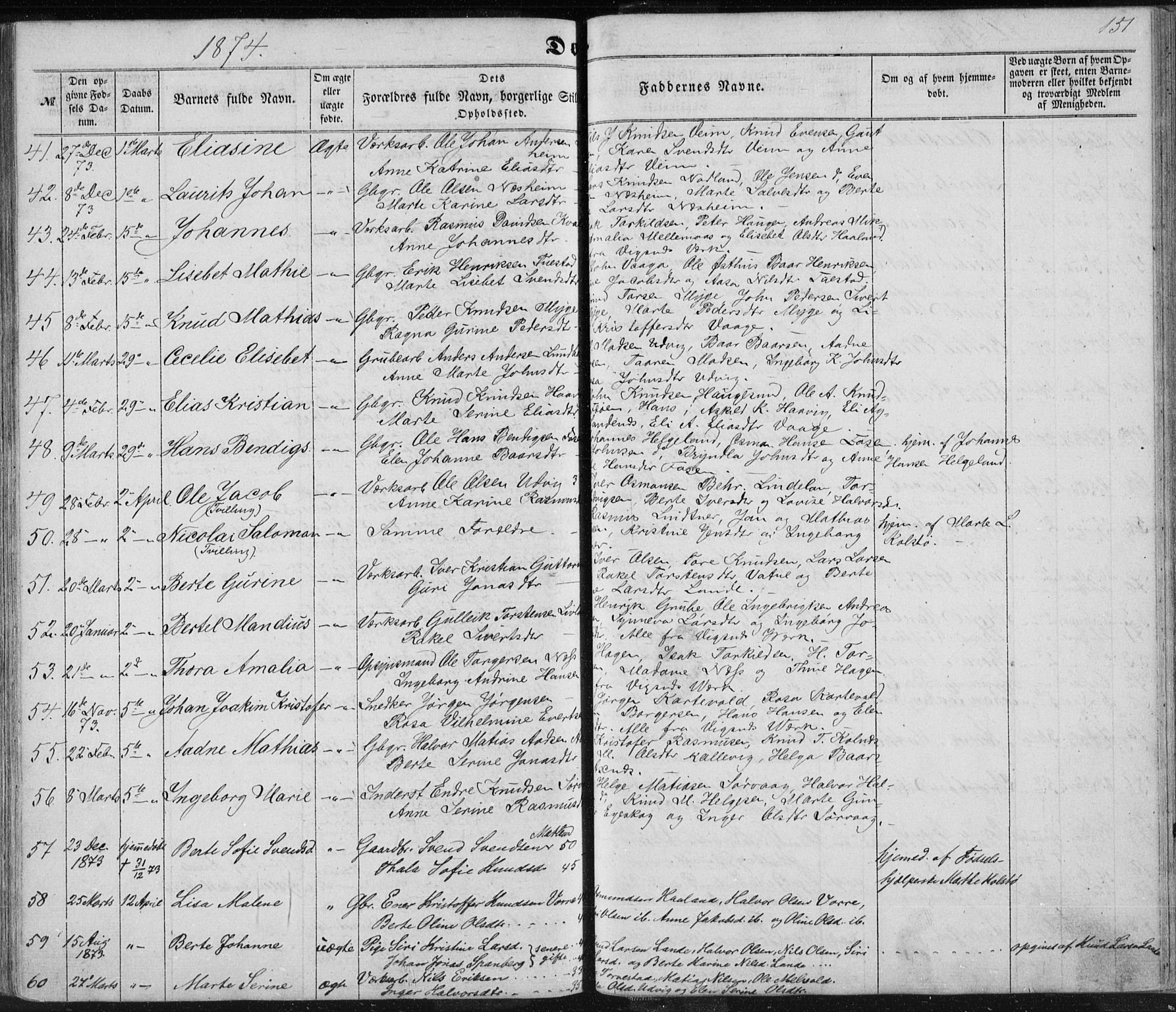 Avaldsnes sokneprestkontor, AV/SAST-A -101851/H/Ha/Haa/L0010: Ministerialbok nr. A 10, 1857-1876, s. 151