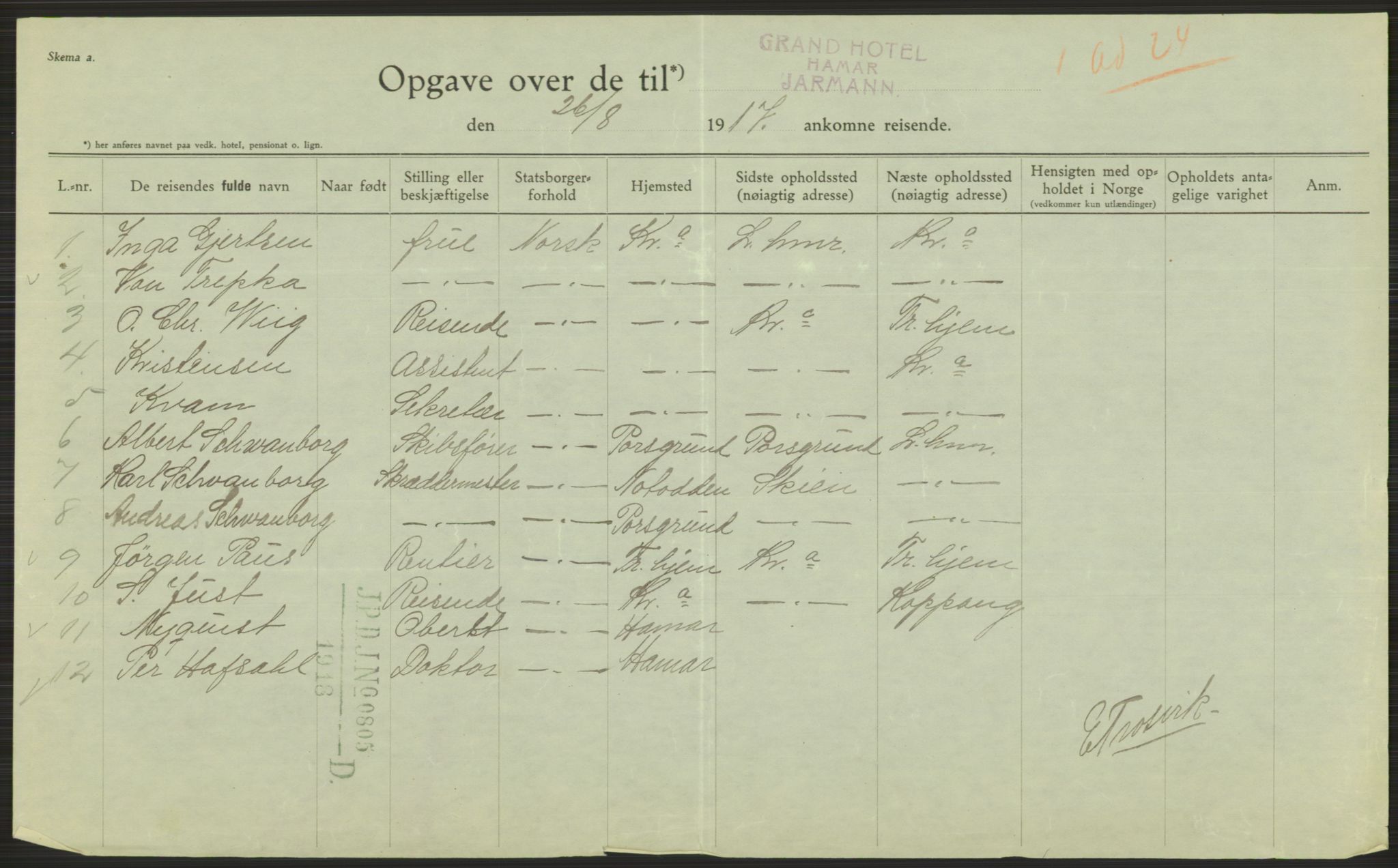 Botsfengslet, AV/RA-S-1539/D/Dn/L0405/0029: Domsakter nr. 211p - 243p / Domsakt nr. 239p - Gumal Alexander Hjort, f. 1.6.1843, 1918, s. 76