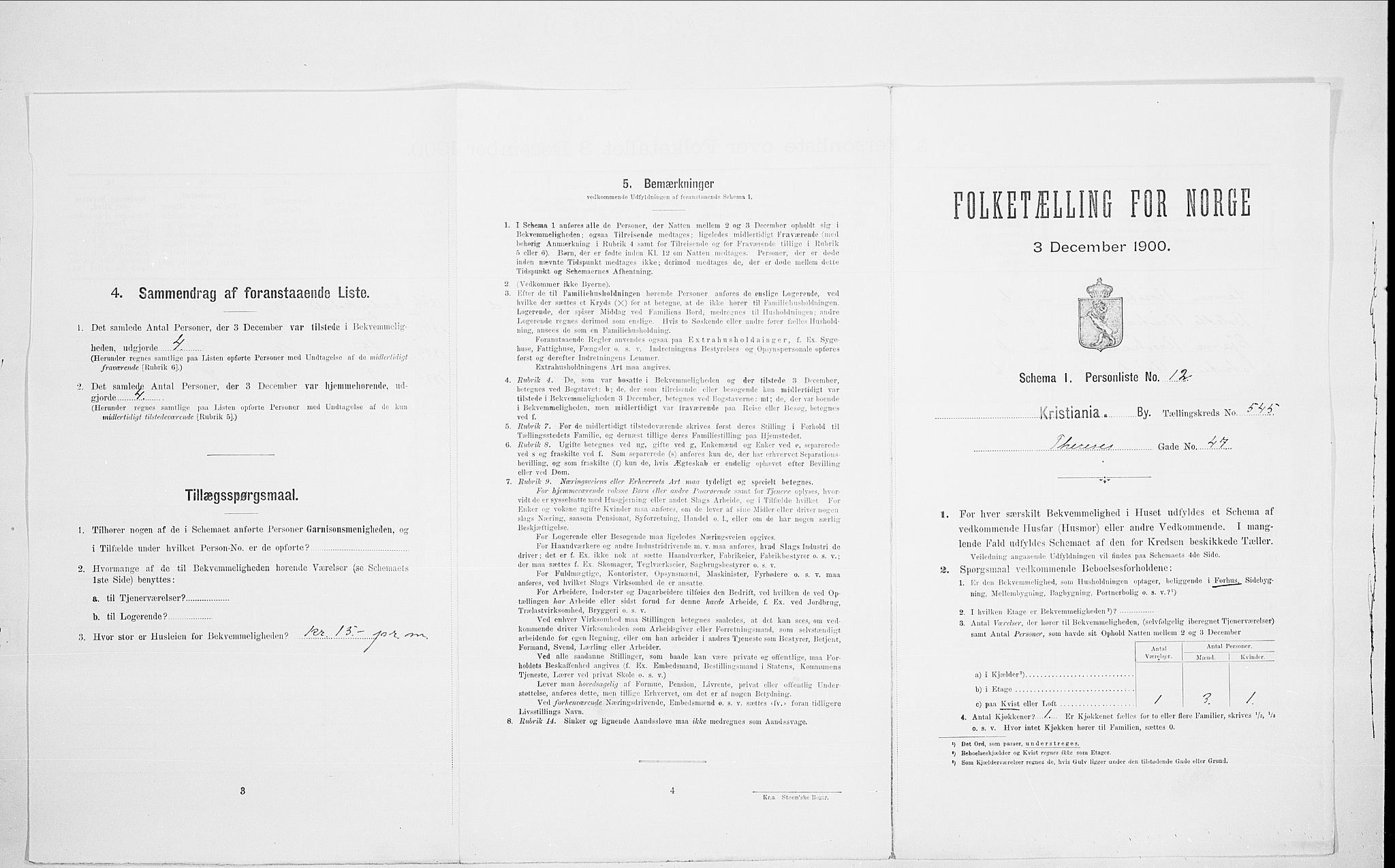 SAO, Folketelling 1900 for 0301 Kristiania kjøpstad, 1900, s. 97349