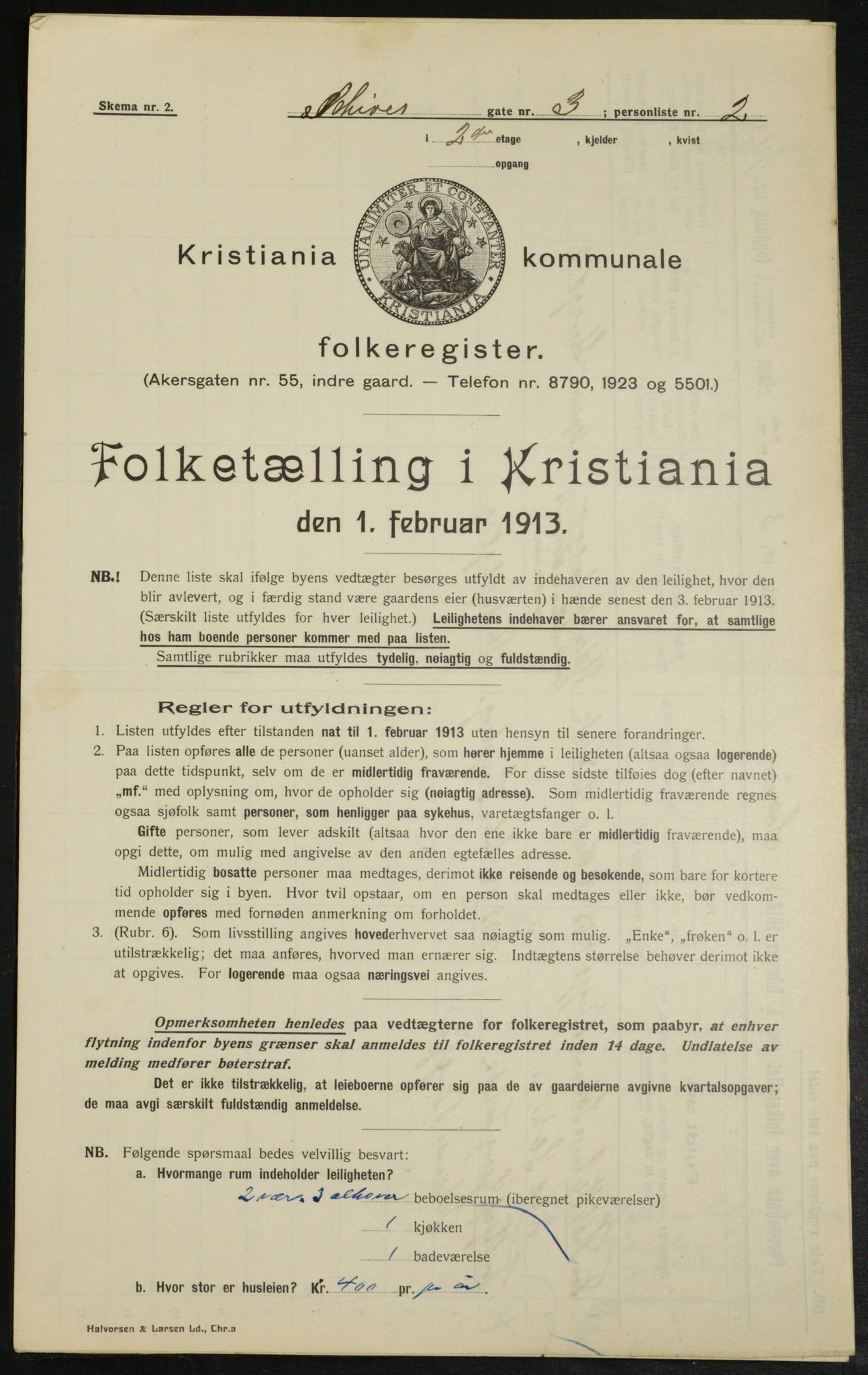 OBA, Kommunal folketelling 1.2.1913 for Kristiania, 1913, s. 89553