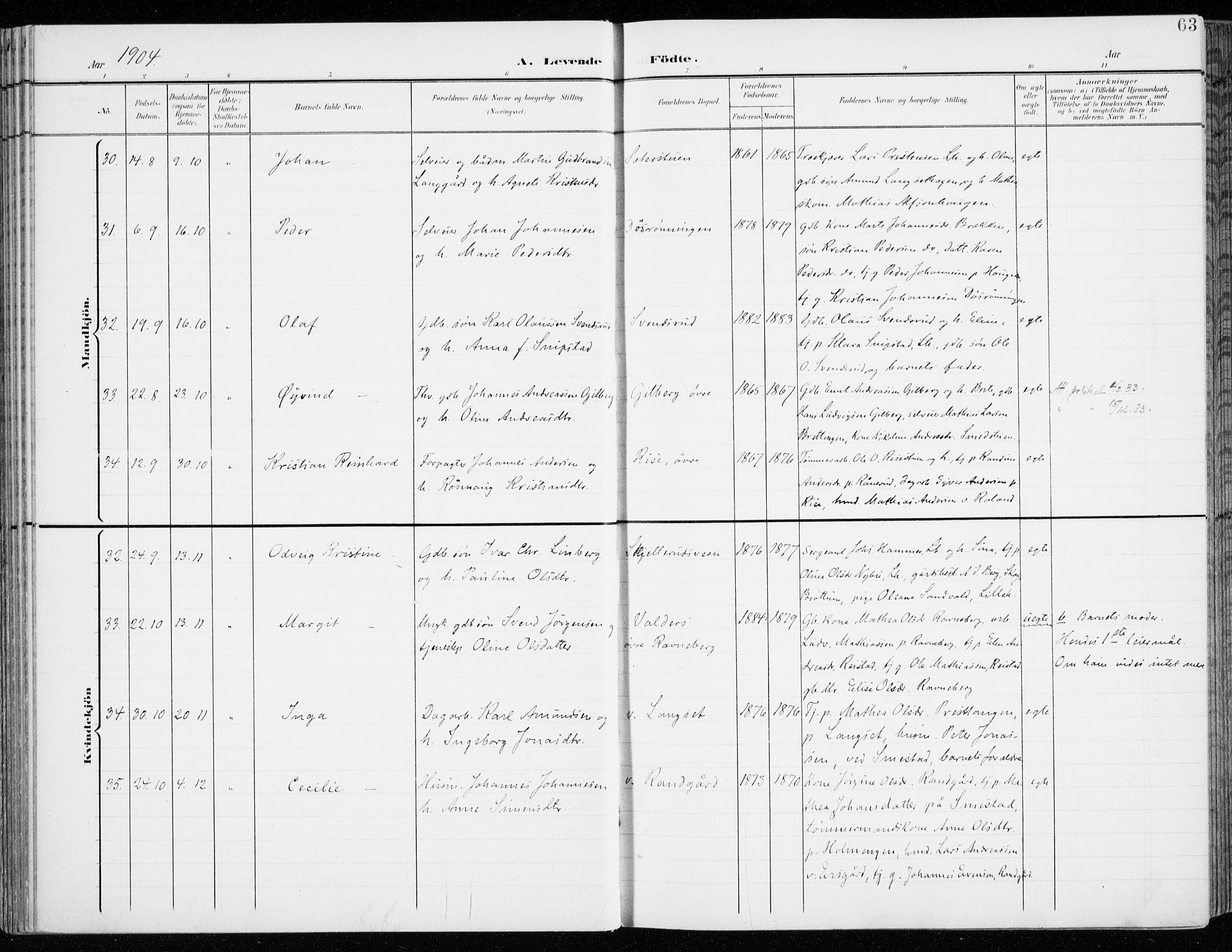Fåberg prestekontor, AV/SAH-PREST-086/H/Ha/Haa/L0011: Ministerialbok nr. 11, 1899-1913, s. 63
