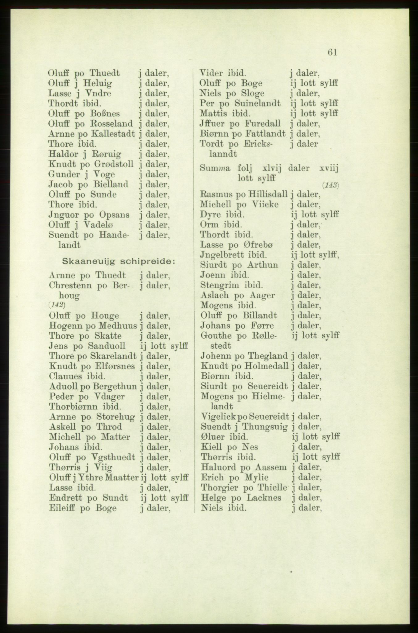 Publikasjoner utgitt av Arkivverket, PUBL/PUBL-001/C/0003: Bind 3: Skatten av Bergenhus len 1563, 1563, s. 61