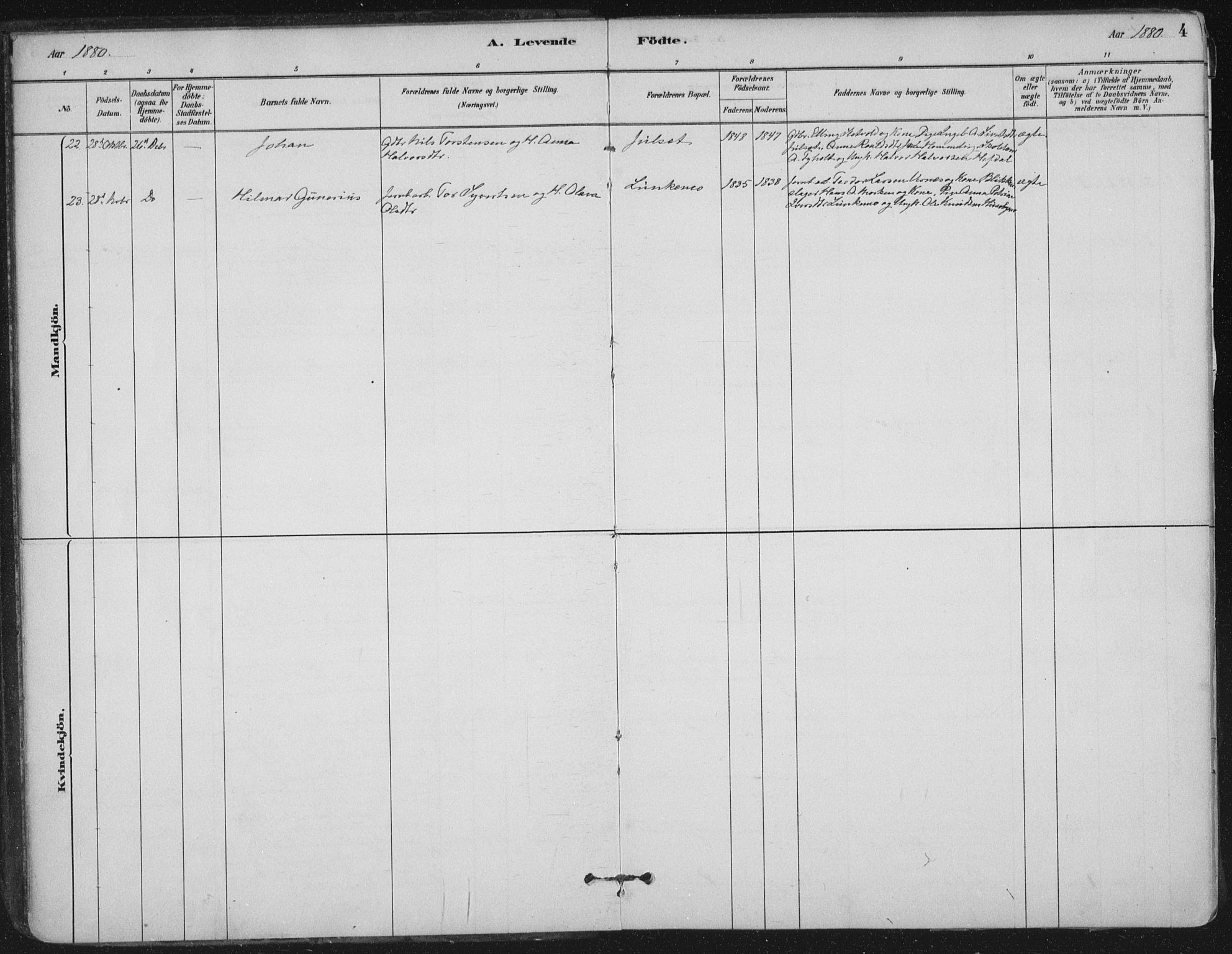 Ministerialprotokoller, klokkerbøker og fødselsregistre - Nord-Trøndelag, SAT/A-1458/710/L0095: Ministerialbok nr. 710A01, 1880-1914, s. 4