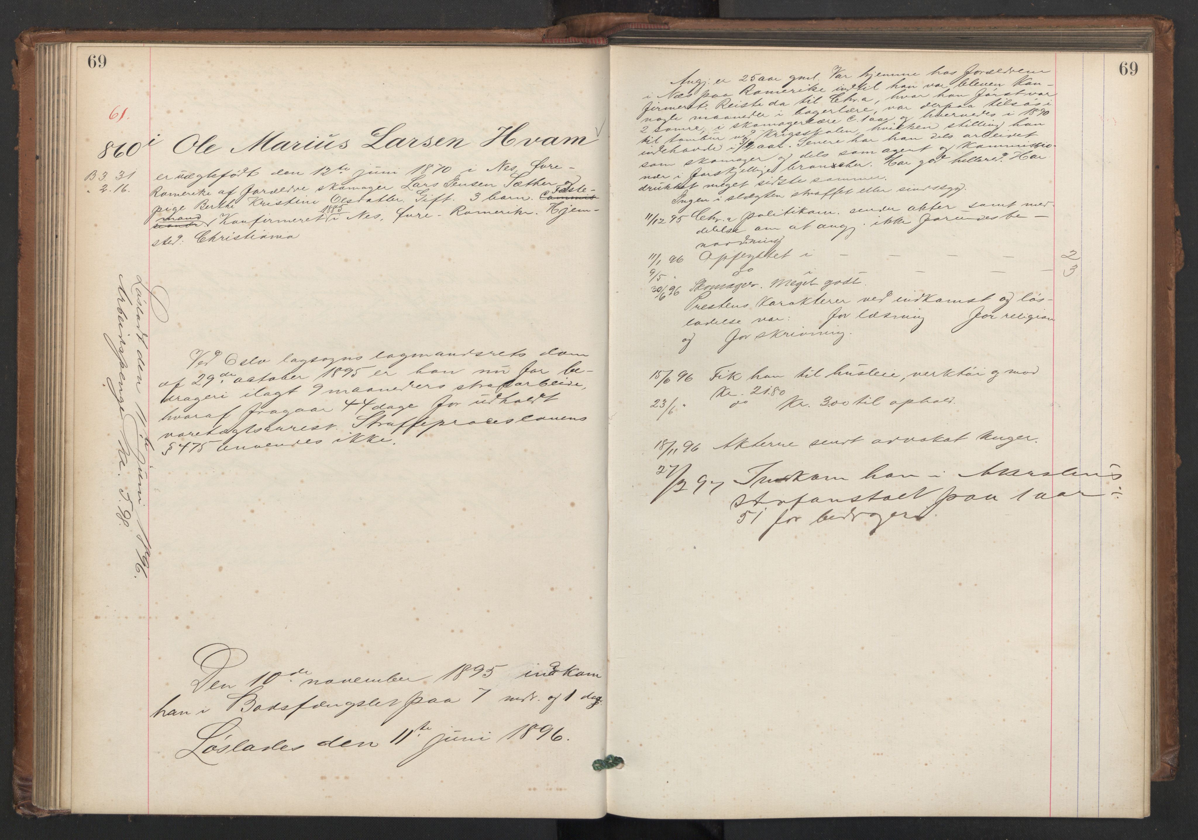 Botsfengslet, AV/RA-S-1539/D/Db/Dbb/L0030: 792i - 86j, 1895, s. 69