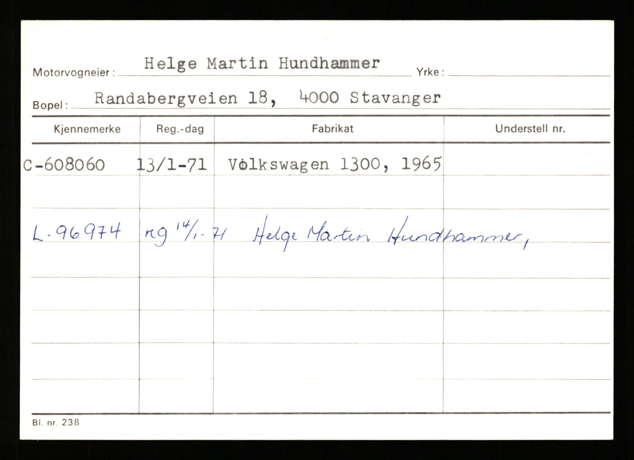 Stavanger trafikkstasjon, SAST/A-101942/0/G/L0012: Registreringsnummer: 363571 - 800000, 1930-1971, s. 1868