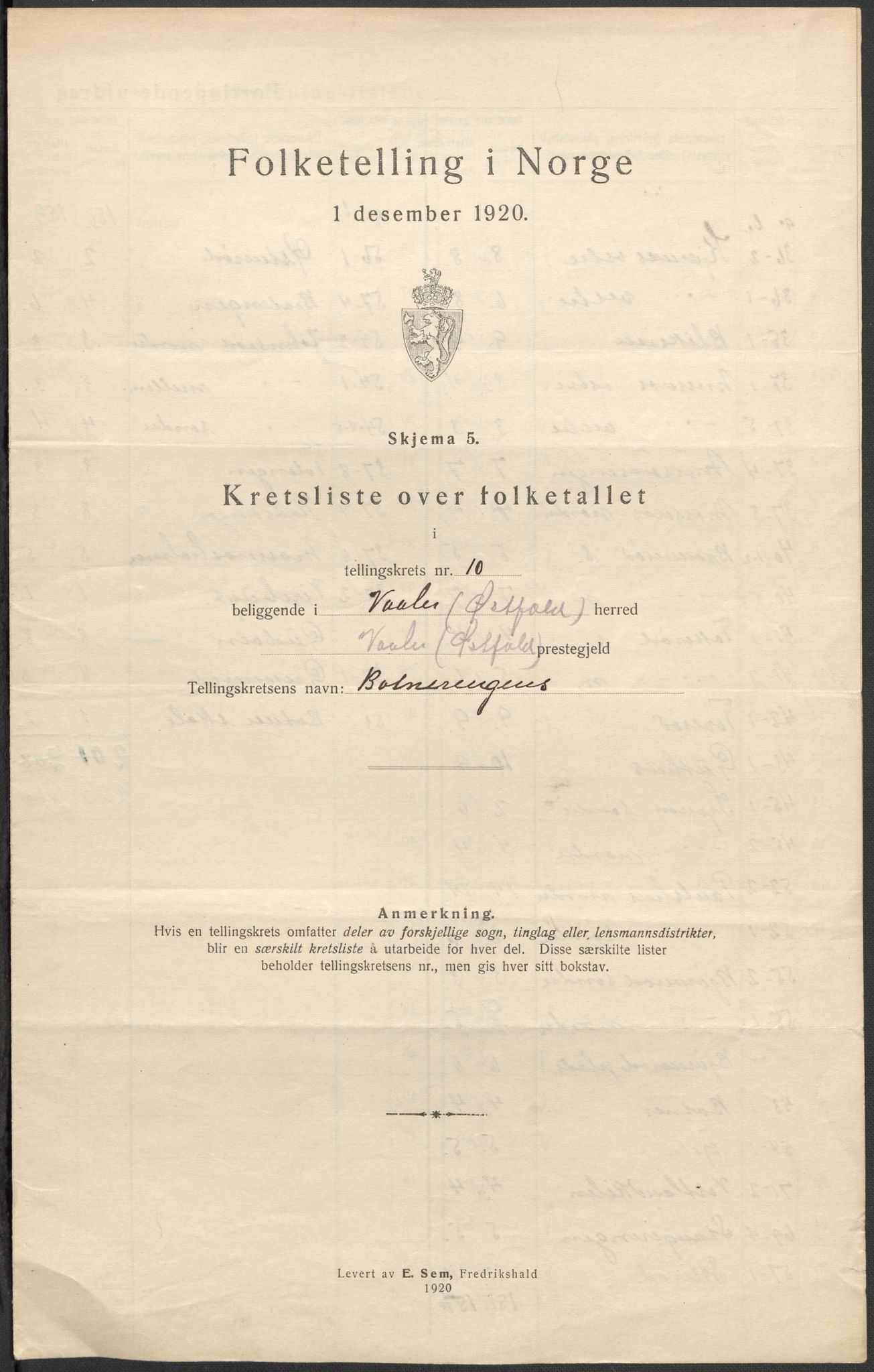 SAO, Folketelling 1920 for 0137 Våler herred, 1920, s. 39