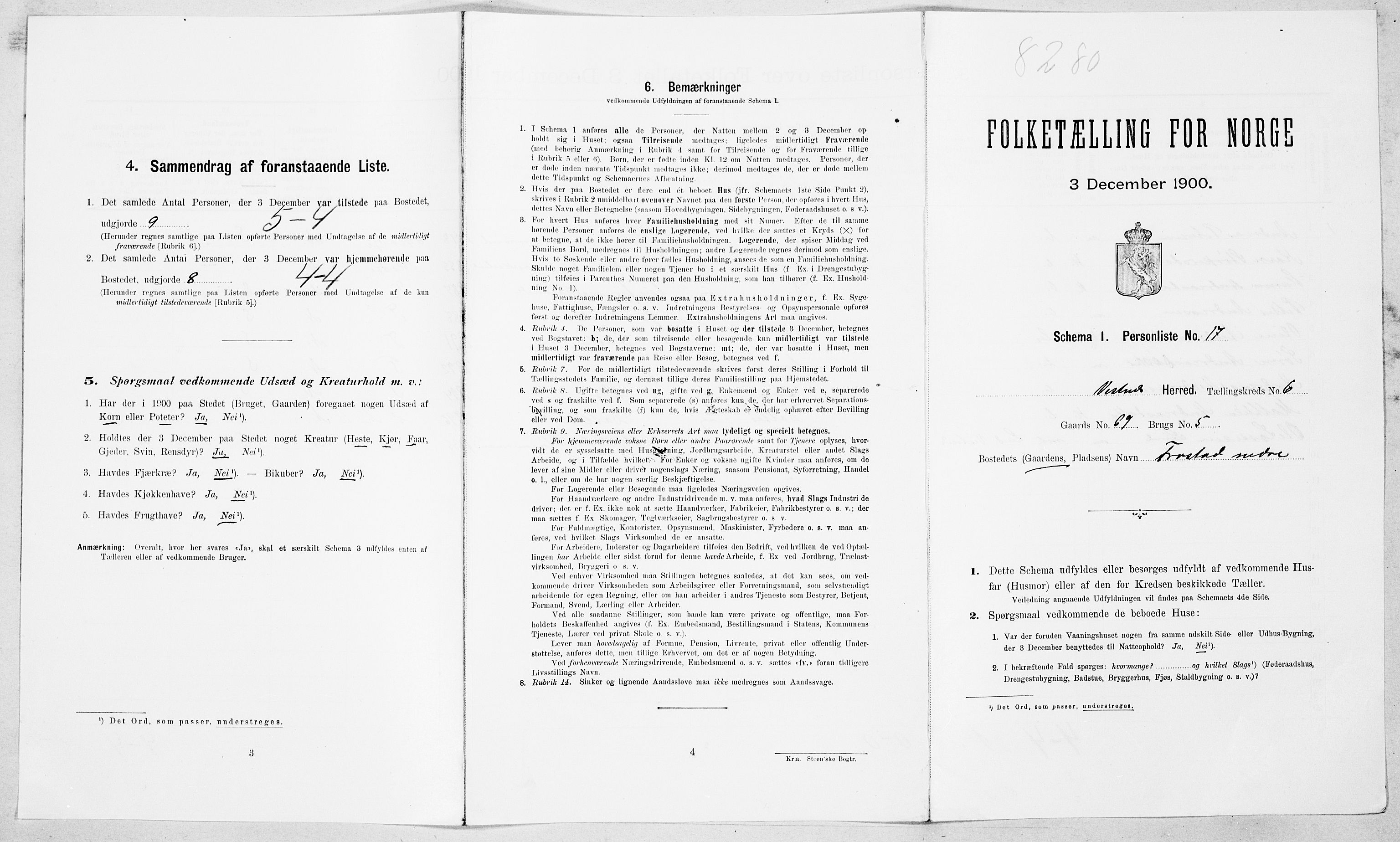 SAT, Folketelling 1900 for 1535 Vestnes herred, 1900, s. 645