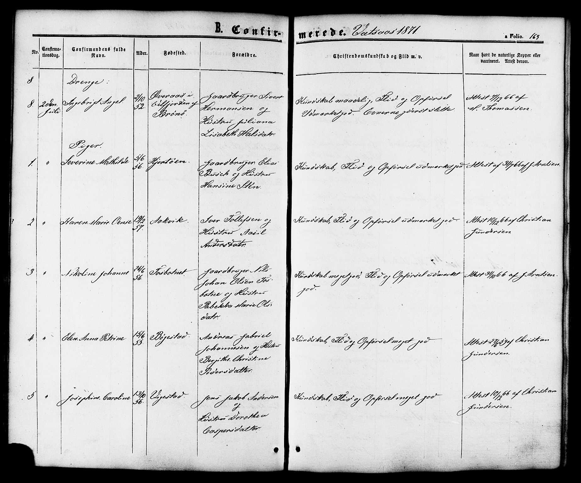 Ministerialprotokoller, klokkerbøker og fødselsregistre - Nordland, AV/SAT-A-1459/810/L0146: Ministerialbok nr. 810A08 /1, 1862-1874, s. 163