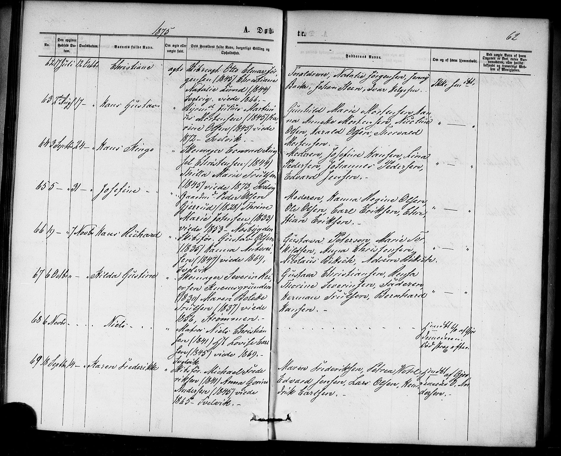 Strømm kirkebøker, AV/SAKO-A-322/F/Fa/L0002: Ministerialbok nr. I 2, 1870-1877, s. 62