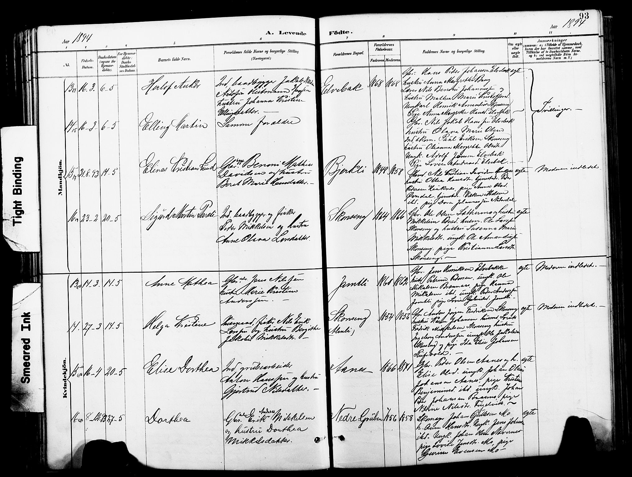 Ministerialprotokoller, klokkerbøker og fødselsregistre - Nordland, AV/SAT-A-1459/827/L0421: Klokkerbok nr. 827C10, 1887-1906, s. 93