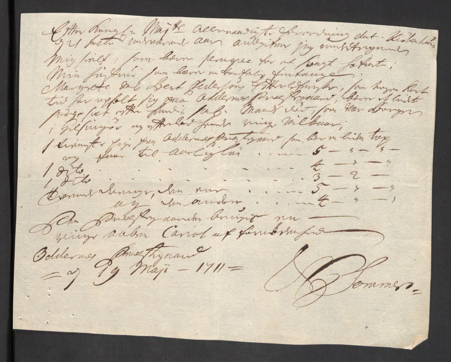 Rentekammeret inntil 1814, Reviderte regnskaper, Fogderegnskap, AV/RA-EA-4092/R43/L2554: Fogderegnskap Lista og Mandal, 1711, s. 507