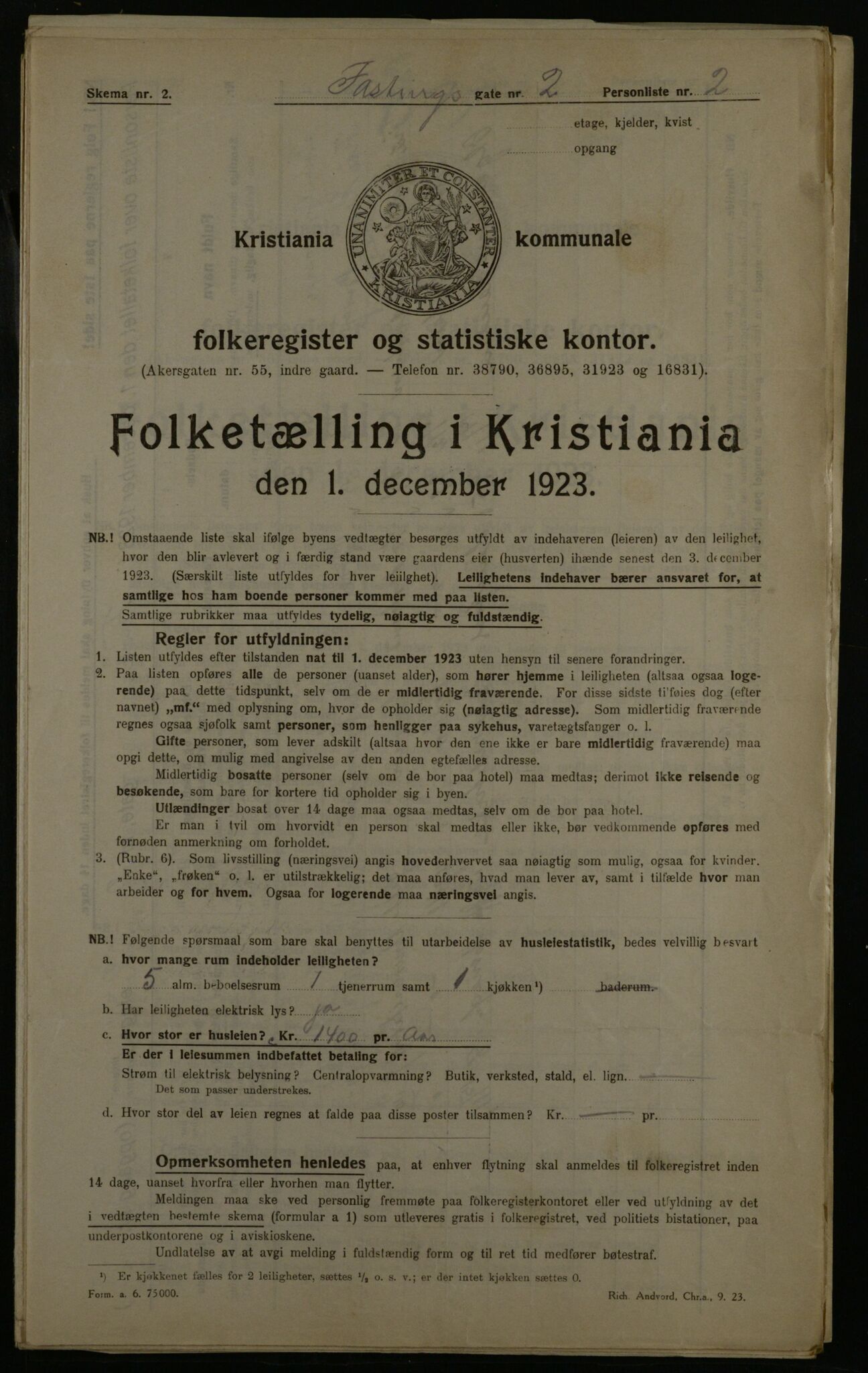 OBA, Kommunal folketelling 1.12.1923 for Kristiania, 1923, s. 26512