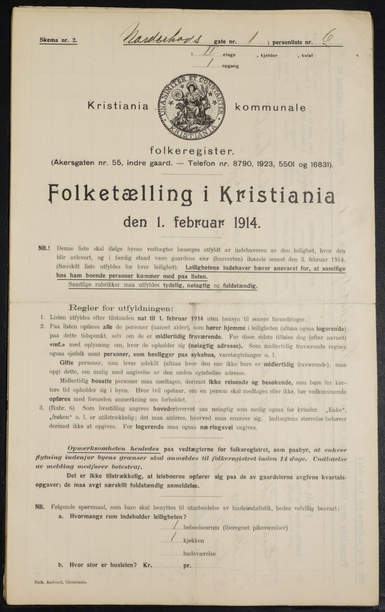 OBA, Kommunal folketelling 1.2.1914 for Kristiania, 1914, s. 72463